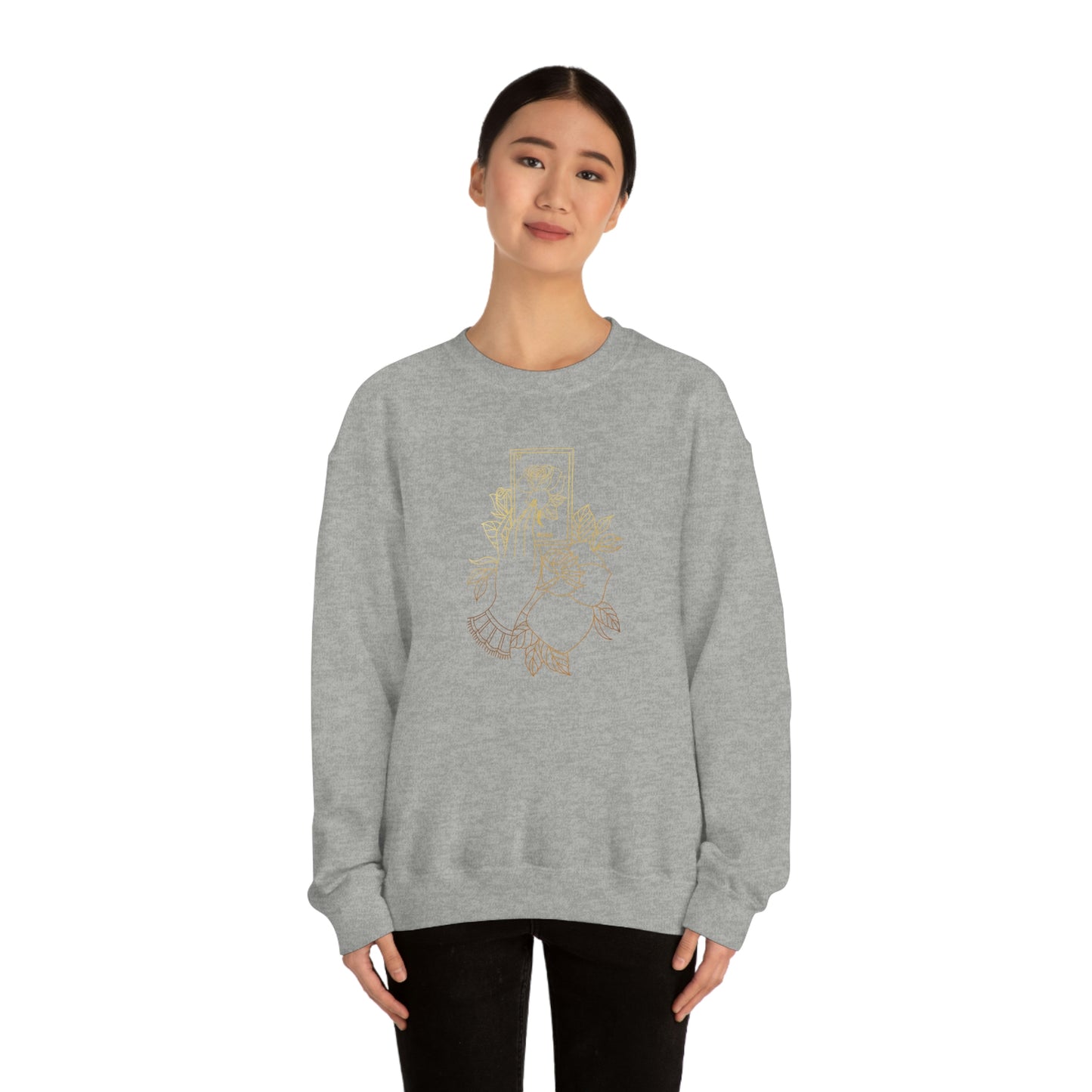 Rosa Card Gold Shading unisex heavy blend crewneck sweatshirt