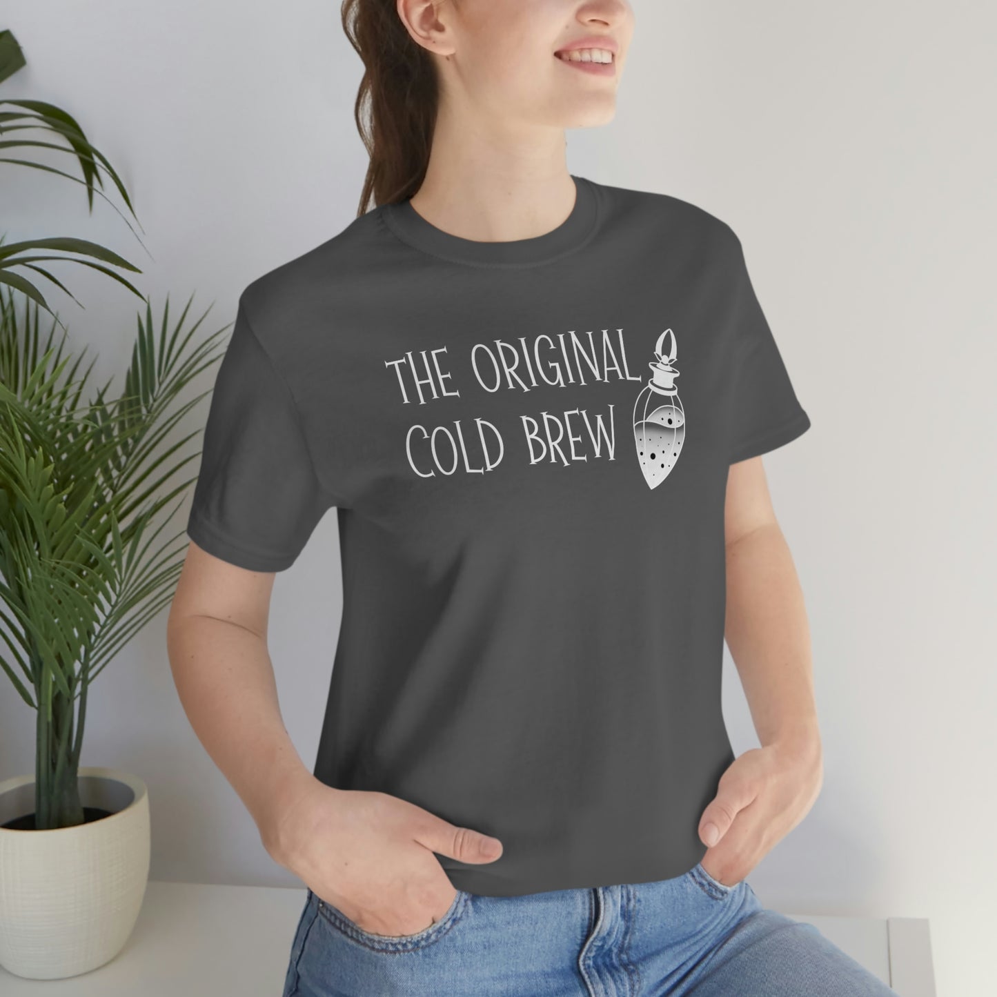 The Original Cold Brew White Font Unisex Jersey Short Sleeve Tee