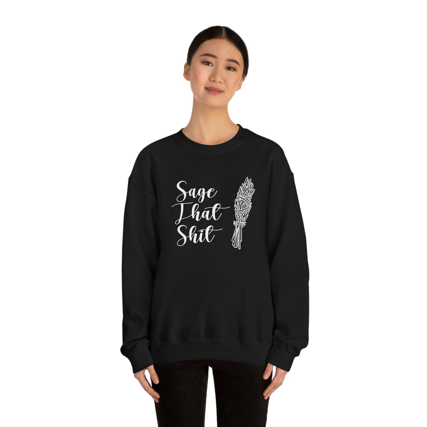 Sage That White Font unisex heavy blend crewneck sweatshirt