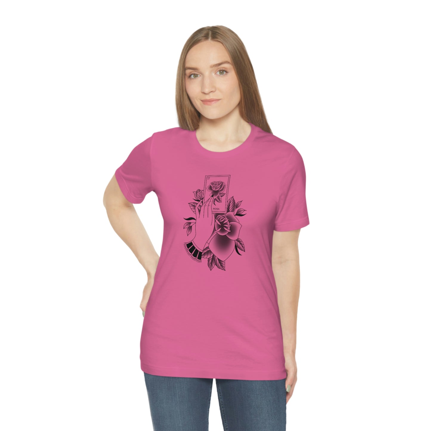 Rosa Card Black Shaded Unisex Jersey Short Sleeve Tee