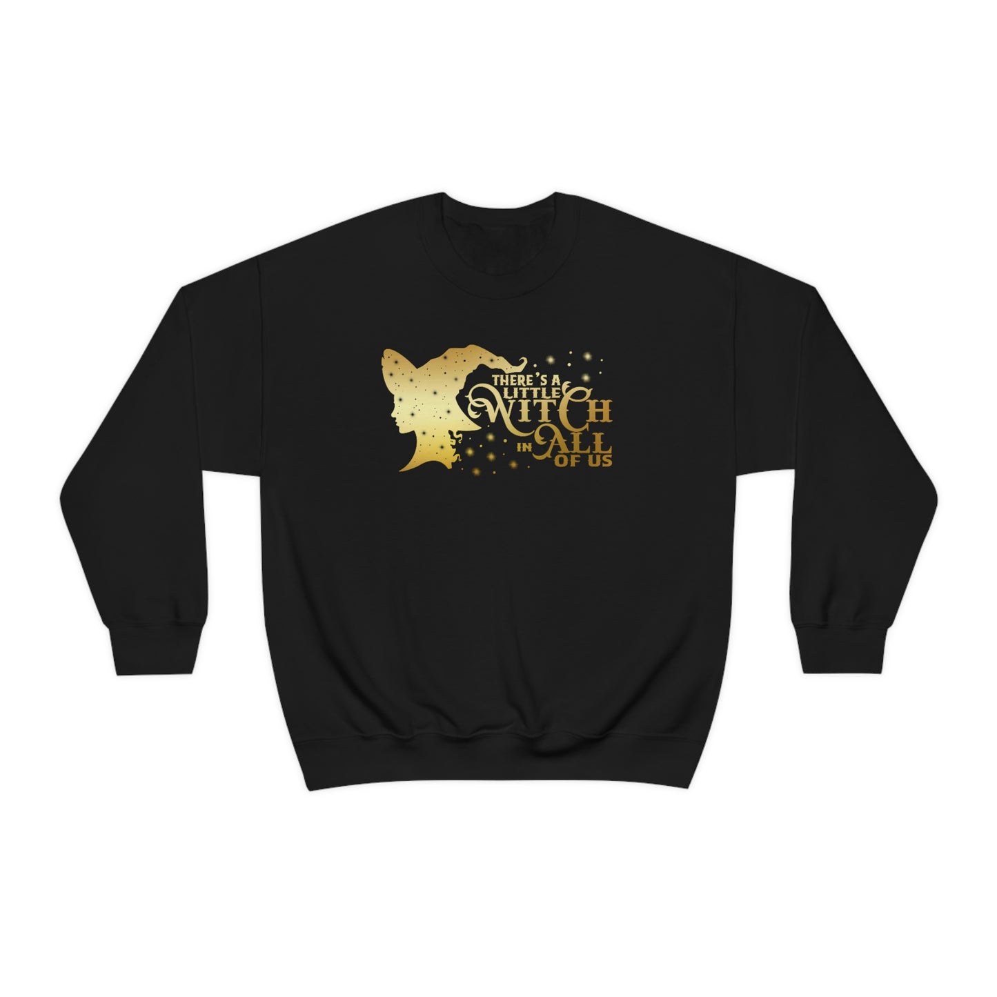 Witch In All of Us Gold Font Black unisex heavy blend crewneck sweatshirt