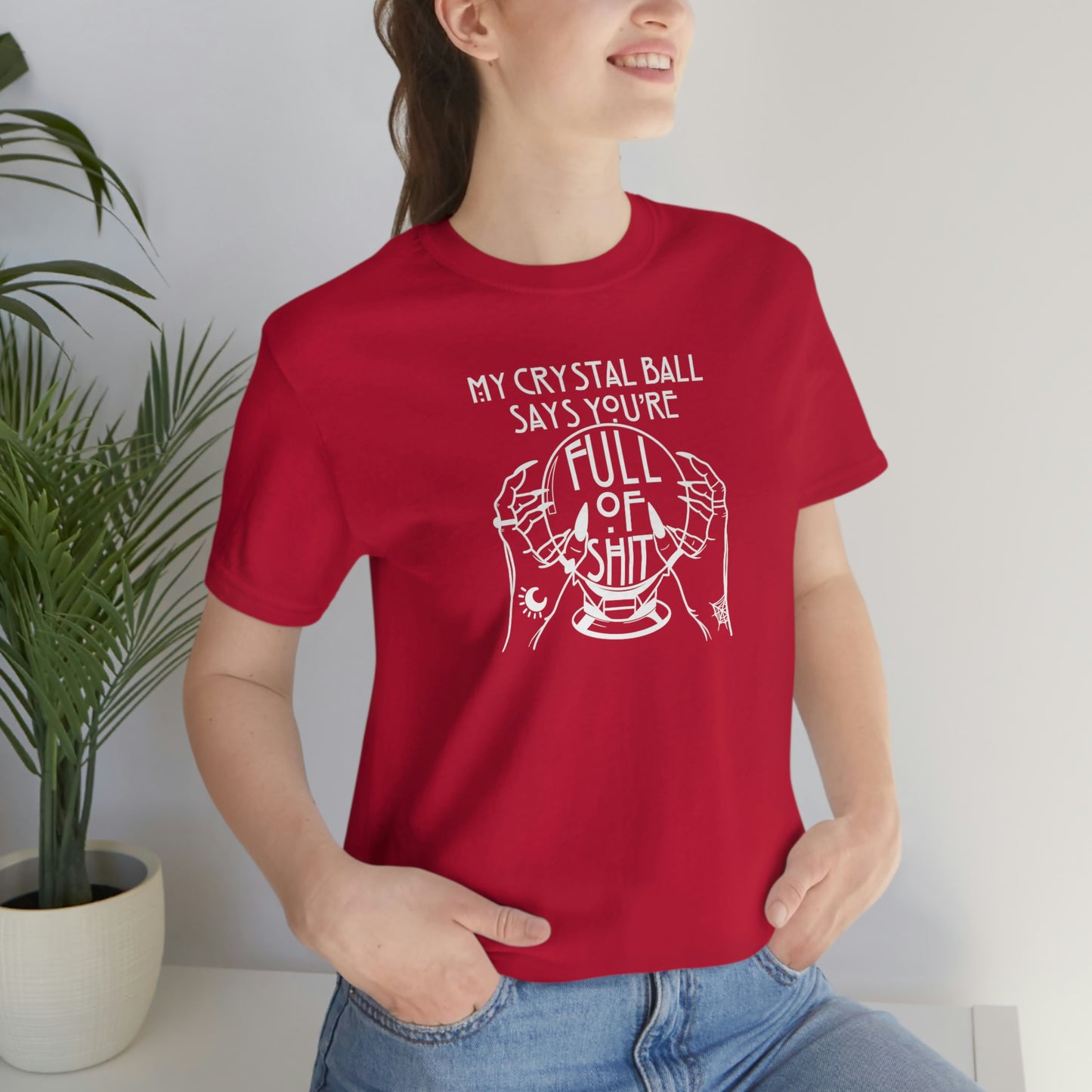 My Crystal Ball White Font Unisex Jersey Short Sleeve Tee