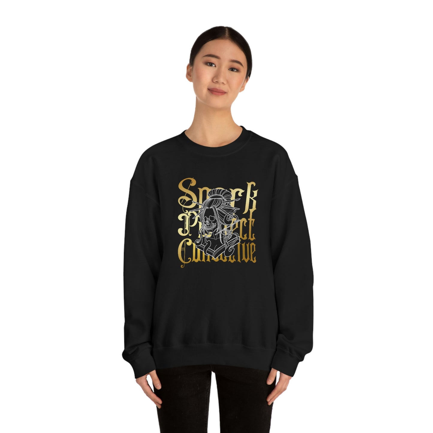 Japanese Spark Gold Font unisex heavy blend crewneck sweatshirt