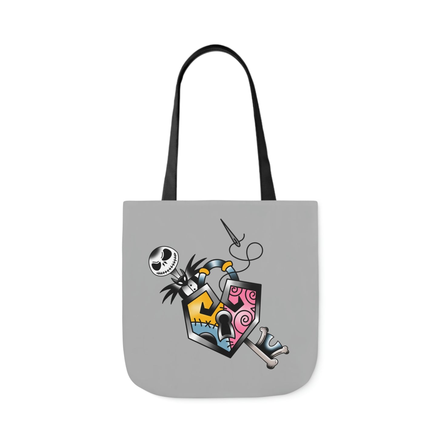 JS Lock and Key AOP Polyester Canvas Tote Bag