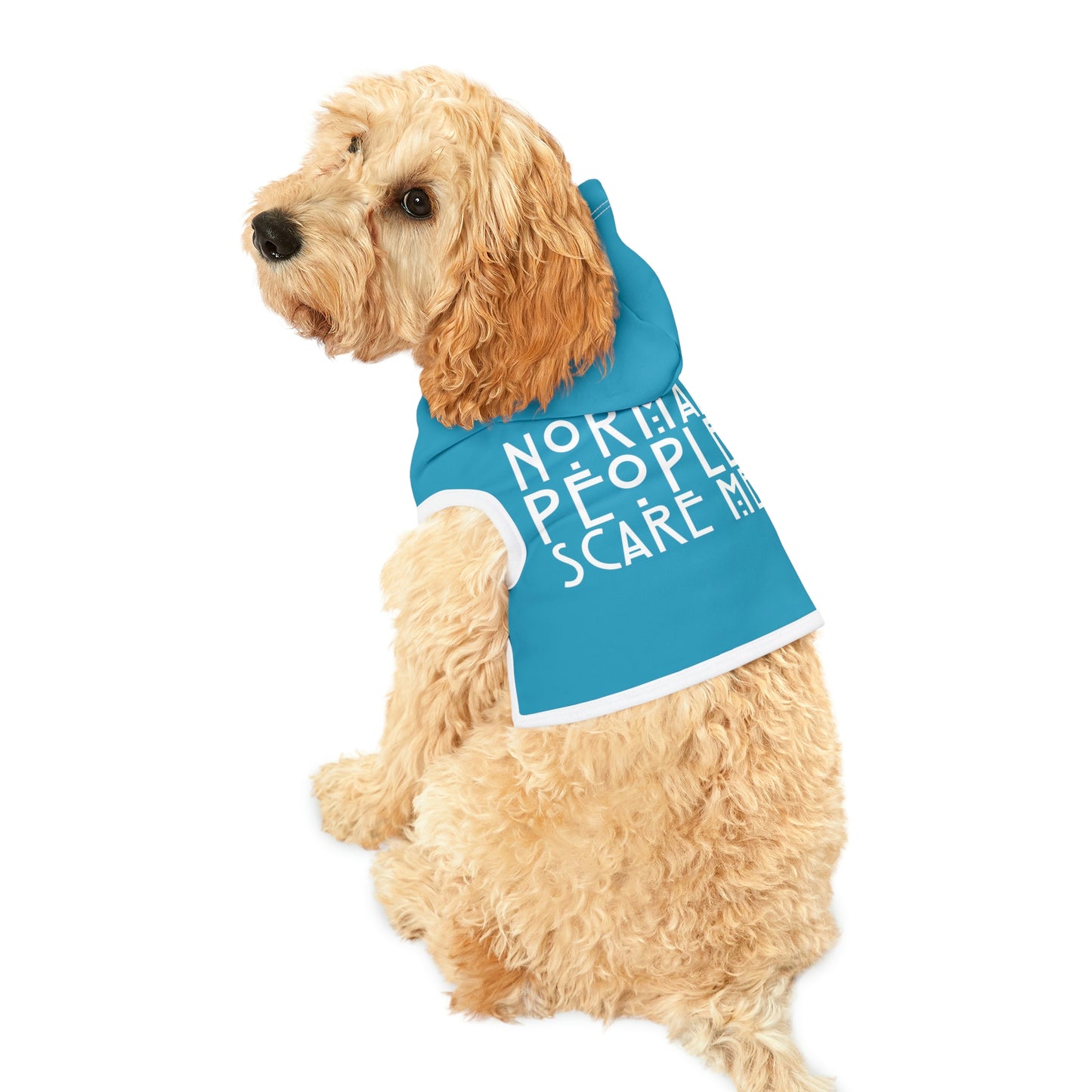 Normal People Scare Me Light Blue Doggy Hoodie