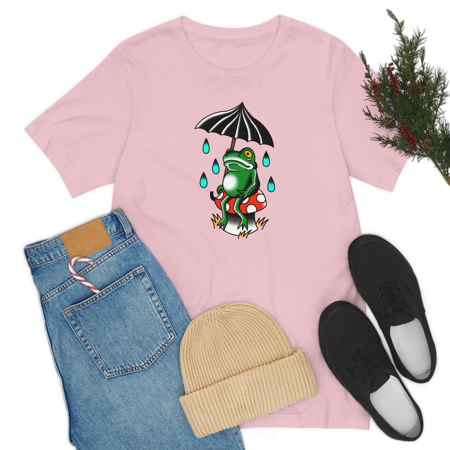 Rainy Day Frog Unisex Jersey Short Sleeve Tee