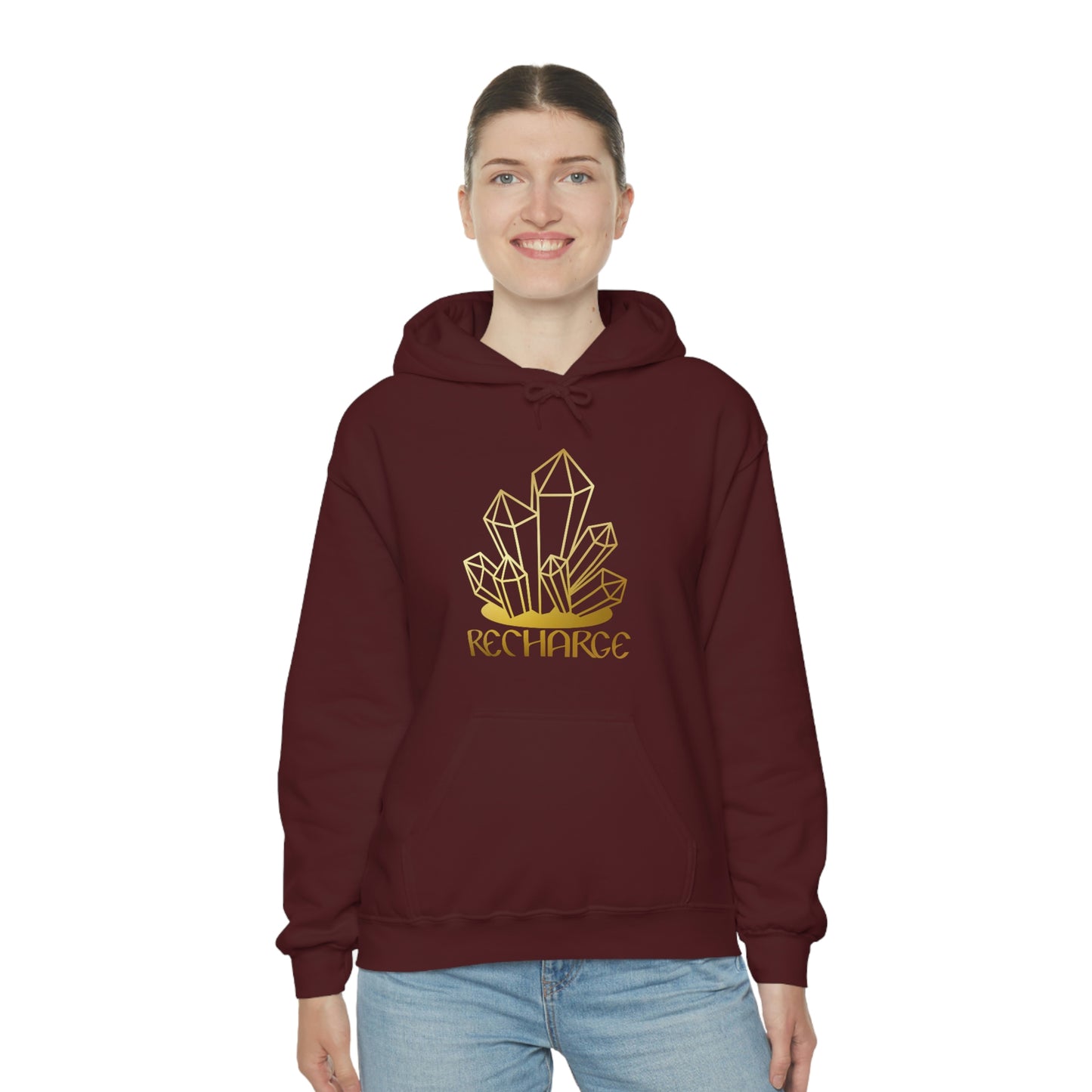 Recharge Gold Font Unisex Heavy Blend™ Hooded Sweatshirt