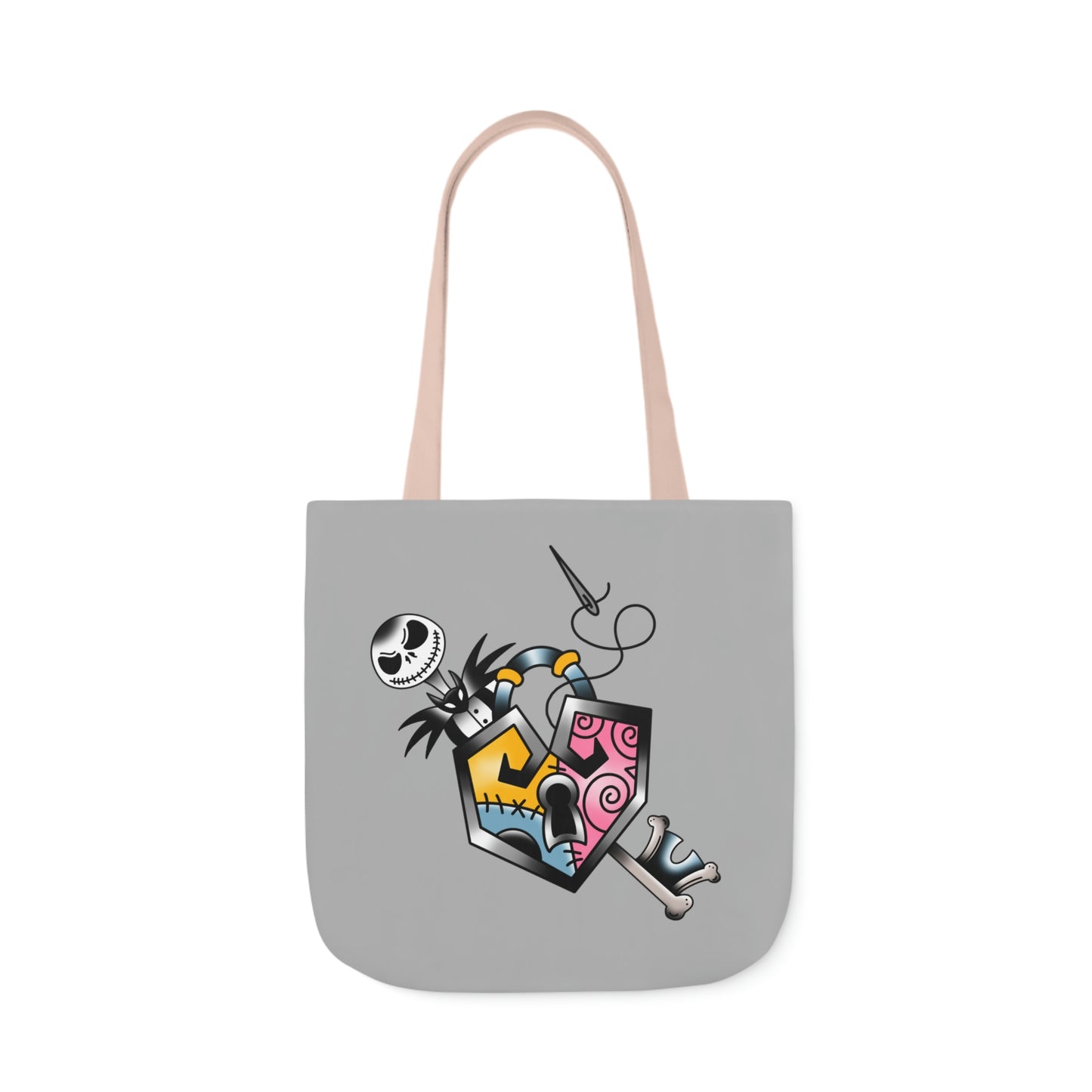 JS Lock and Key AOP Polyester Canvas Tote Bag