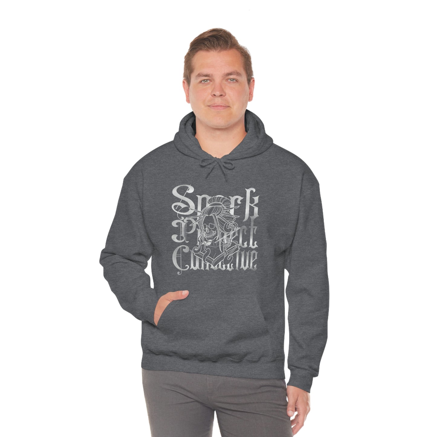 Japanese Spark White Font Unisex Heavy Blend™ Hooded Sweatshirt