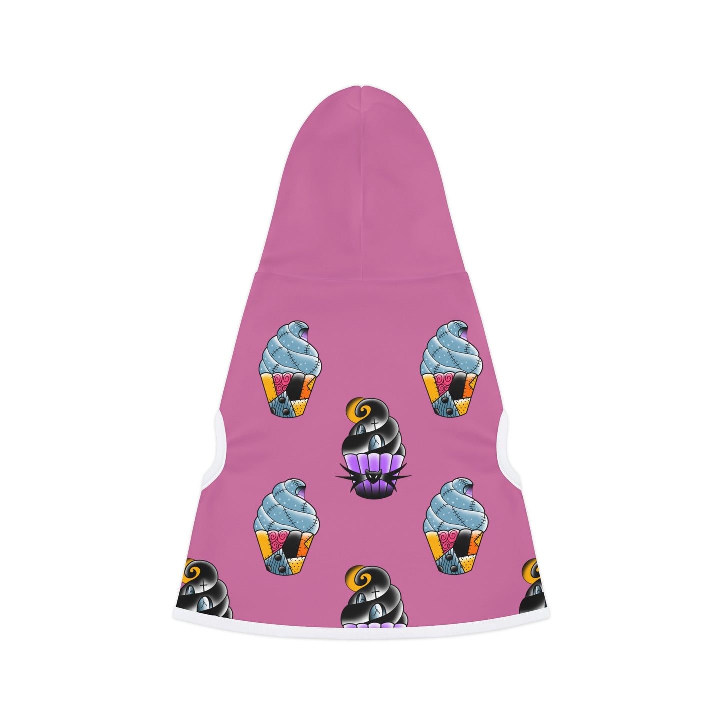 Jack and Sally Cupcake Pink Dog Hoodie