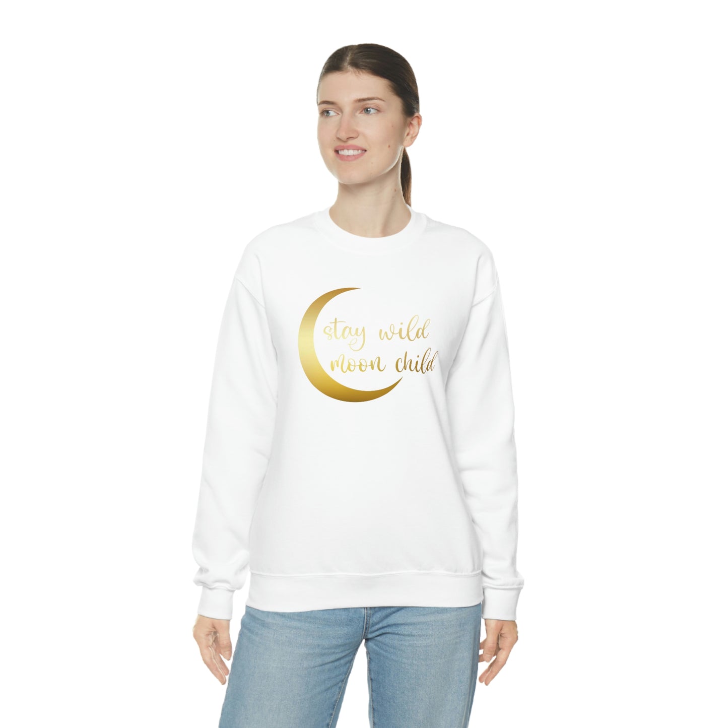 Stay Wild Moon Child Gold unisex heavy blend crewneck sweatshirt