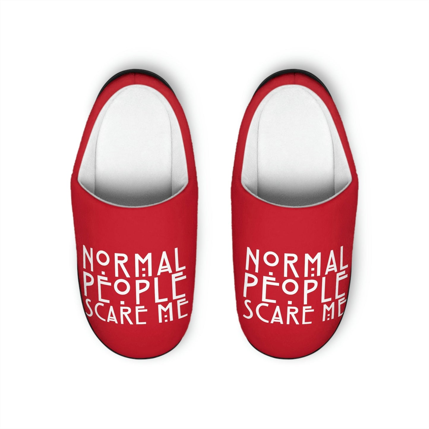 Normal People Scare Me Red Women's Indoor Slippers