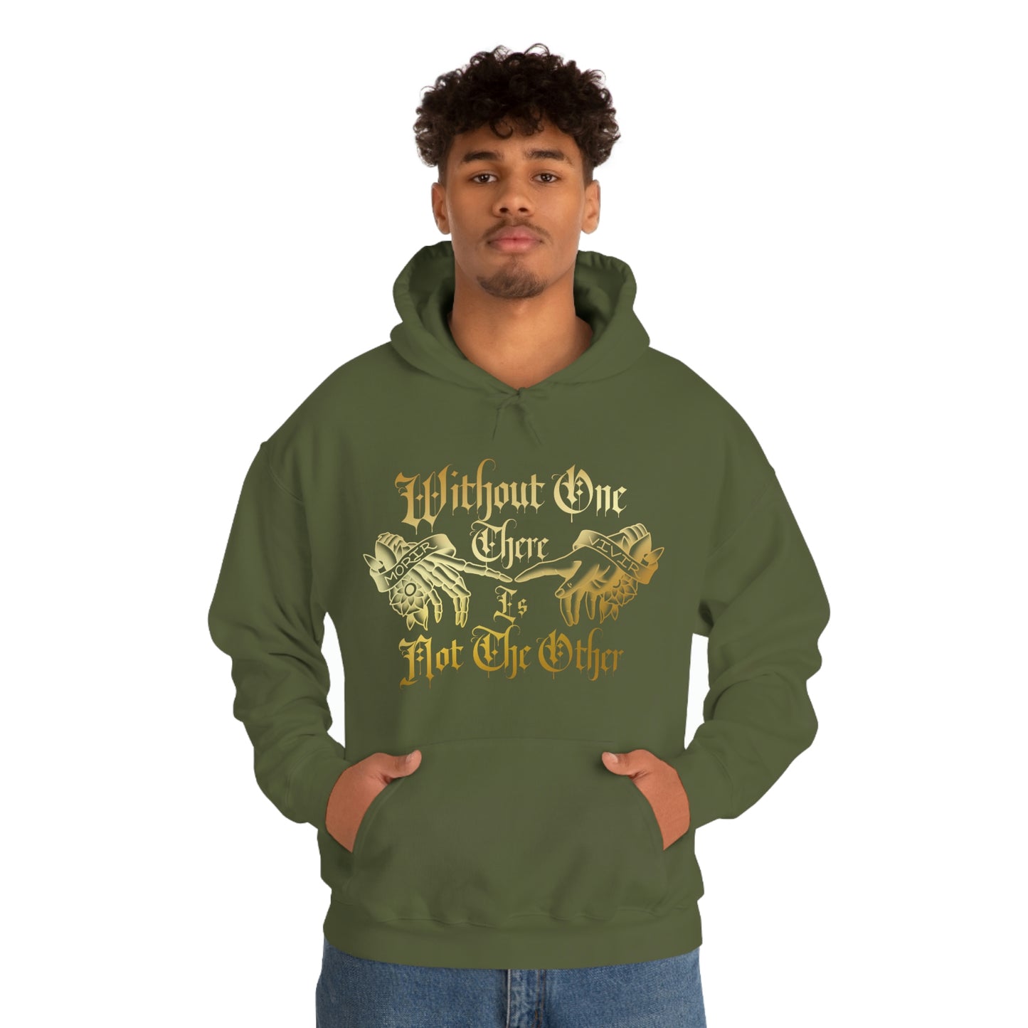 WIthout One There is Not The Other Gold Font Unisex Heavy Blend™ Hooded Sweatshirt