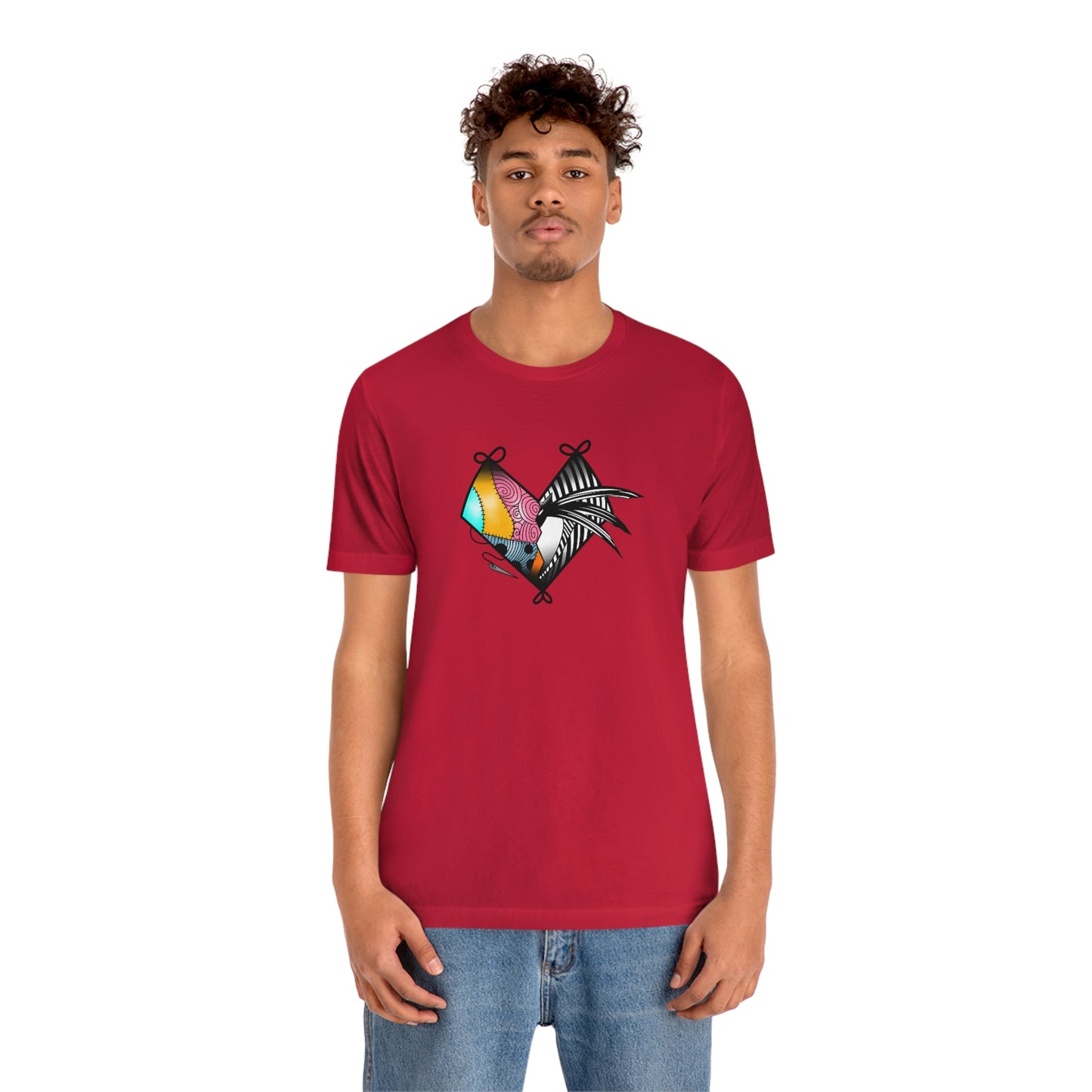 Jack and Sally Heart Unisex Jersey Short Sleeve Tee