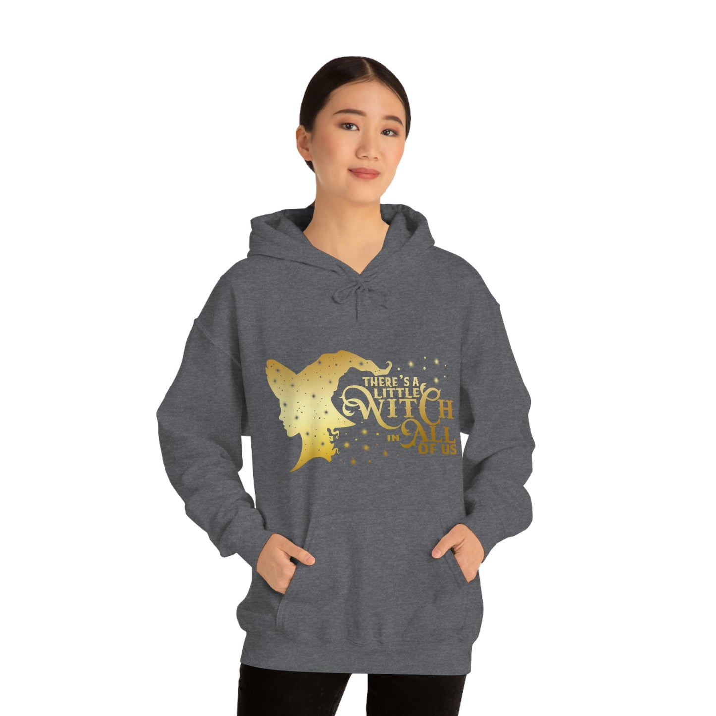 Witch In All of Us Gold Font Unisex Heavy Blend™ Hooded Sweatshirt