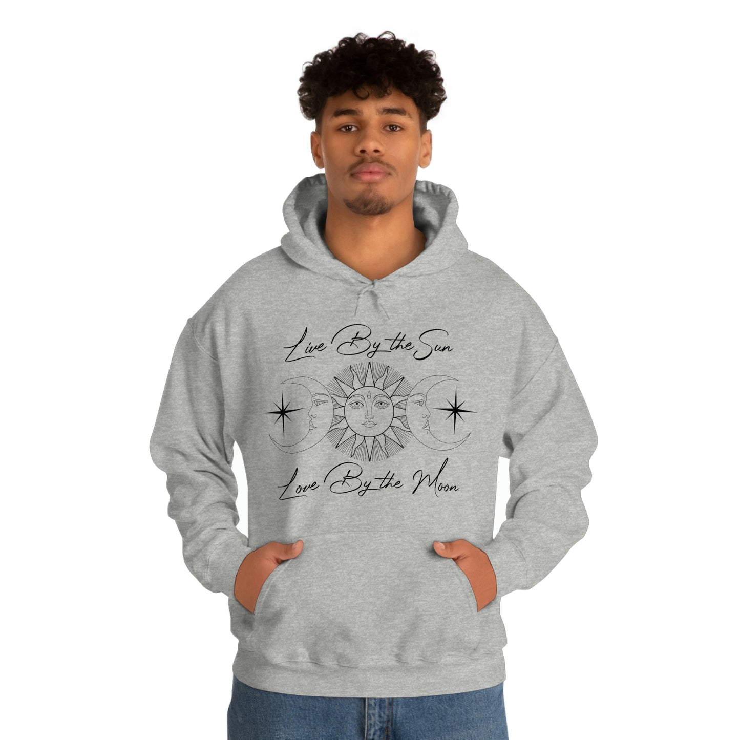 Live by The Sun Black Font Unisex Heavy Blend™ Hooded Sweatshirt