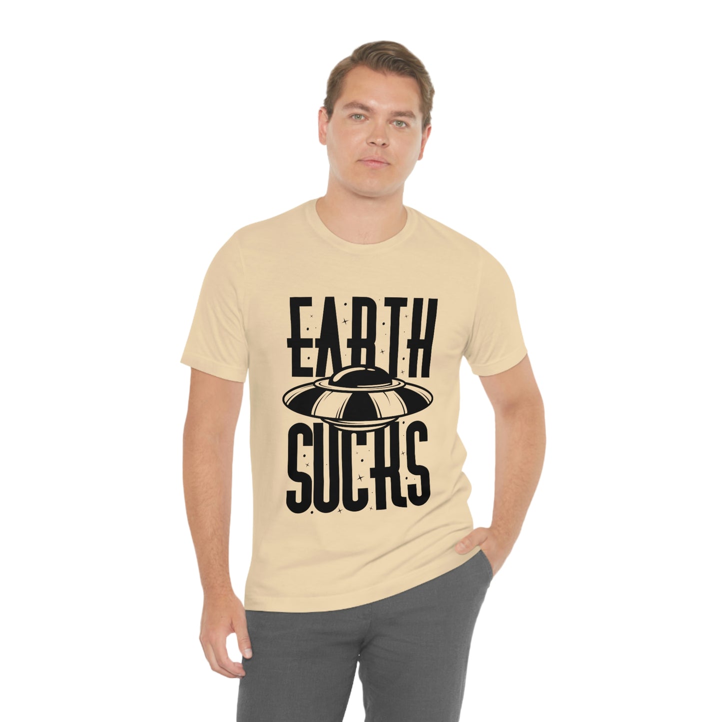 Earth Sucks Black Font Unisex Jersey Short Sleeve Tee