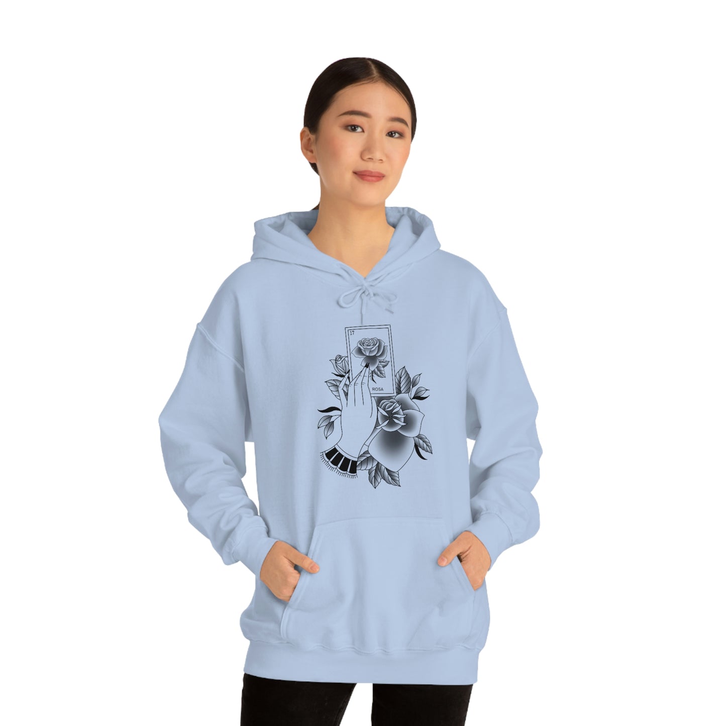 Rosa Card Black Shaded Unisex Heavy Blend™ Hooded Sweatshirt