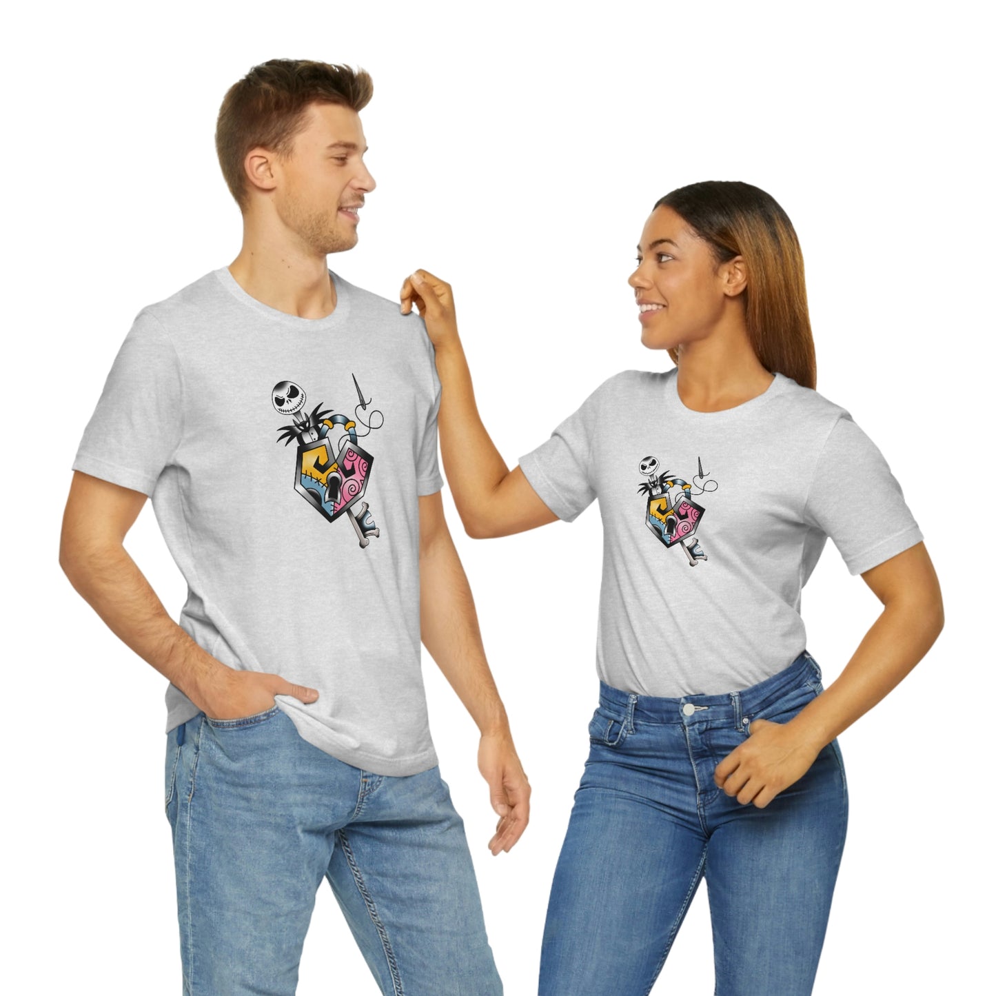 Jack and Sally Lock and Key Unisex Jersey Short Sleeve Tee