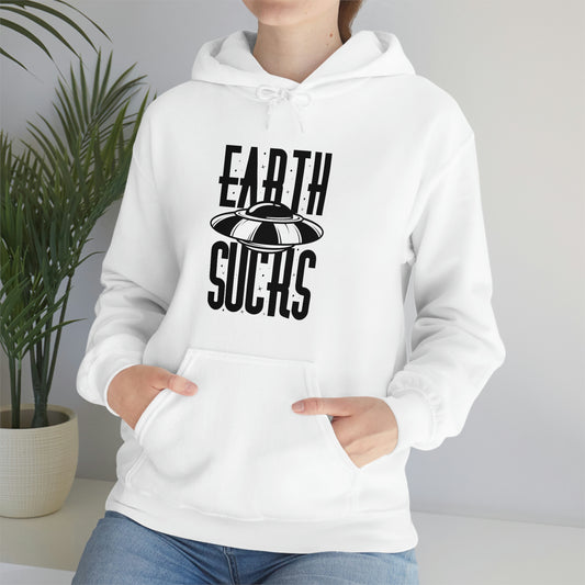 Earth Sucks Black Font Unisex Heavy Blend™ Hooded Sweatshirt