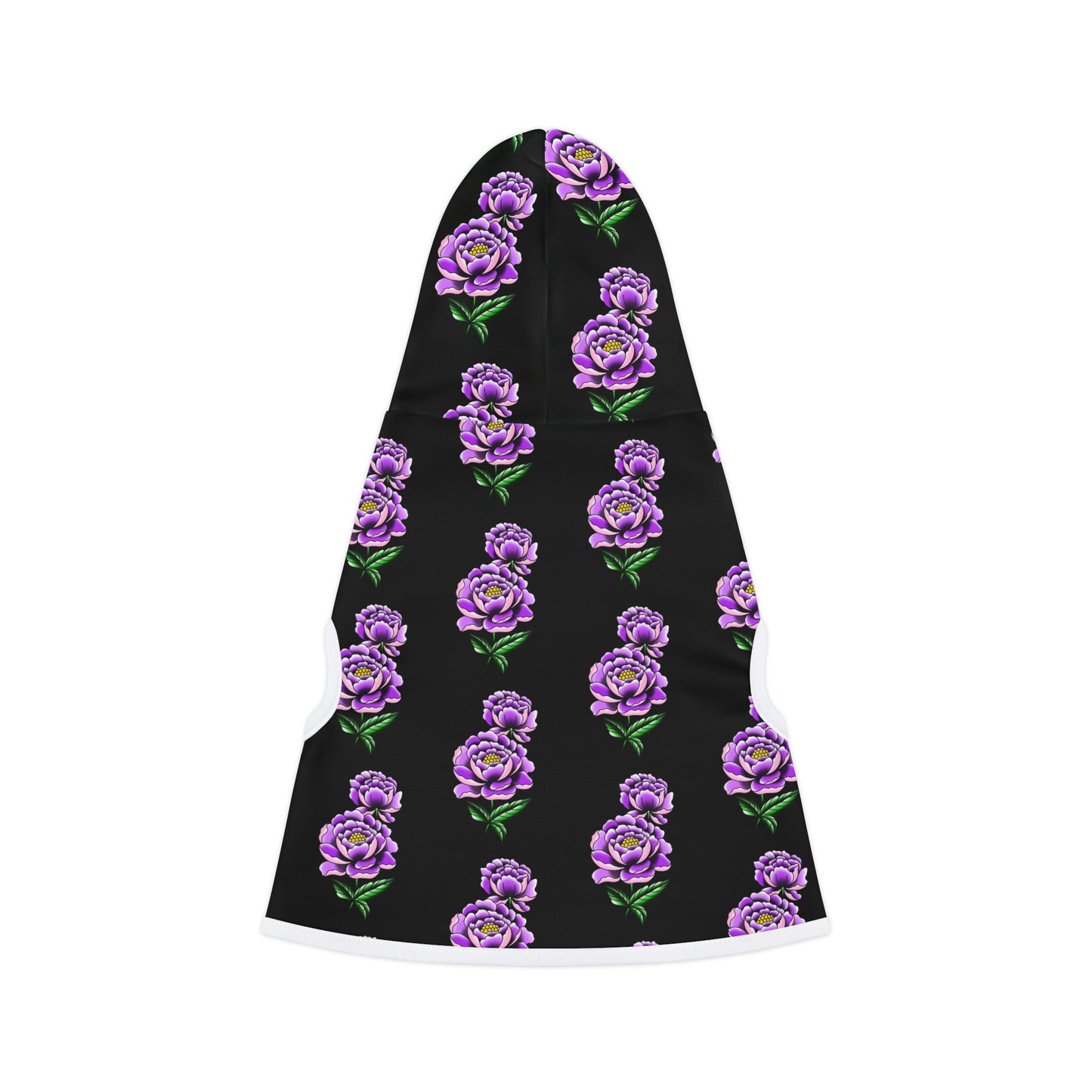 Flower Pattern Black Dog Hoodie