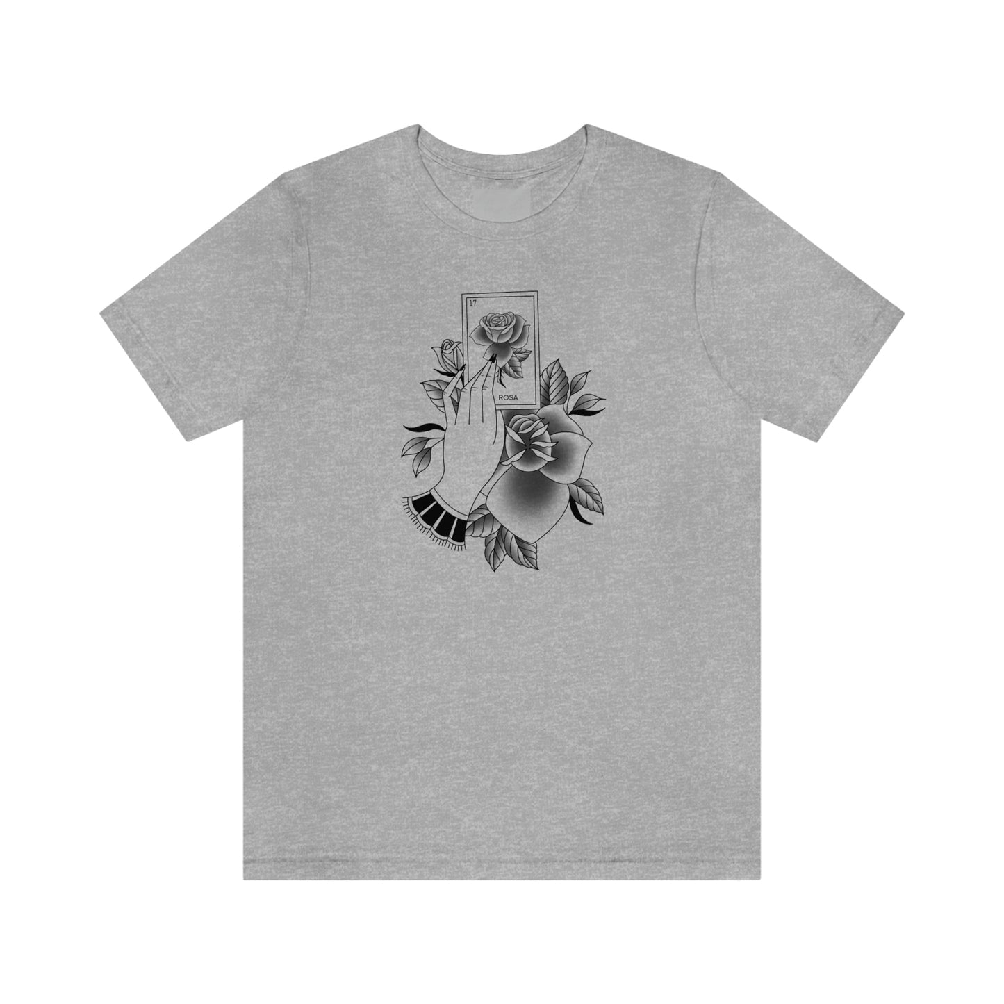 Rosa Card Black Shaded Unisex Jersey Short Sleeve Tee