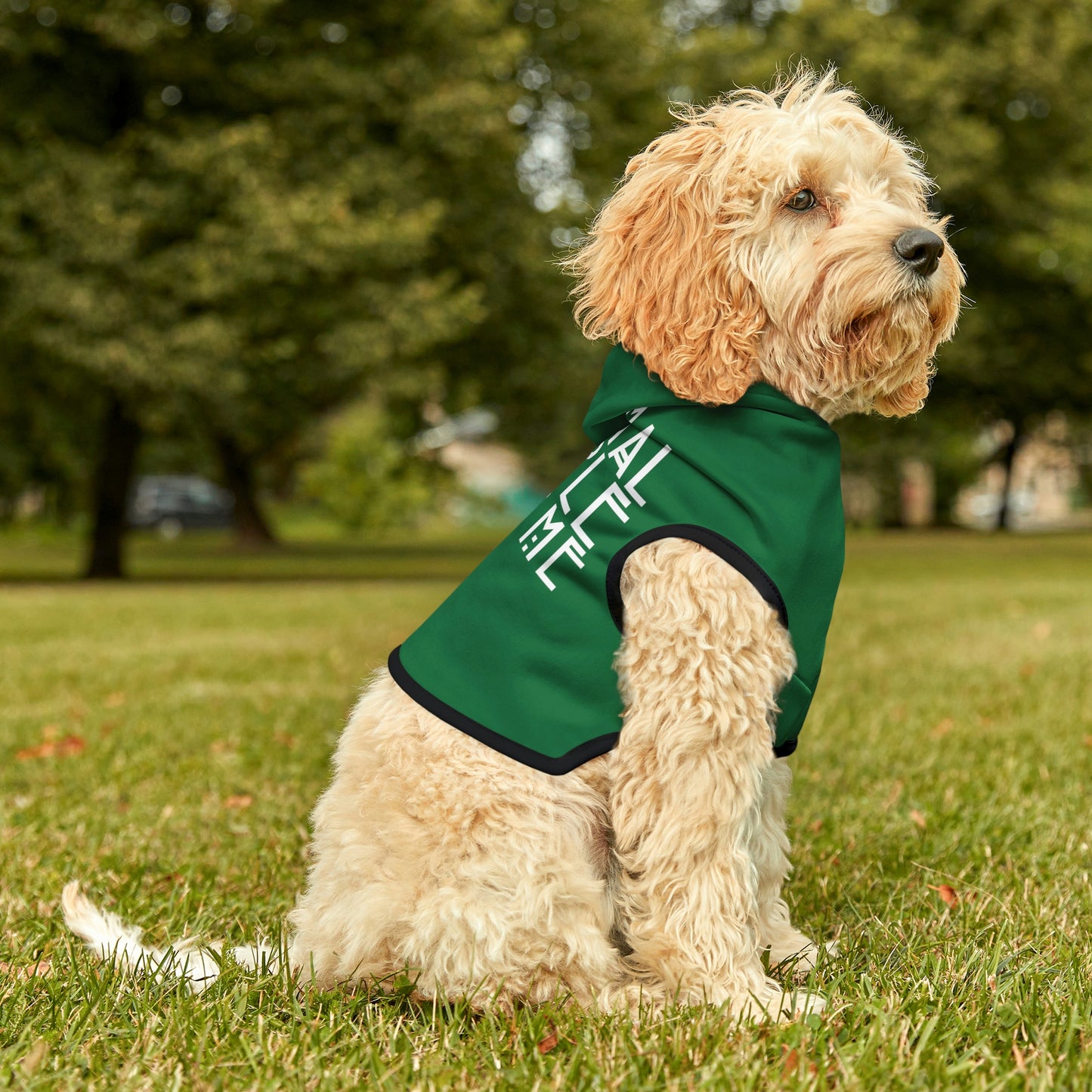 Normal People Scare Me Dark Green Dog Hoodie