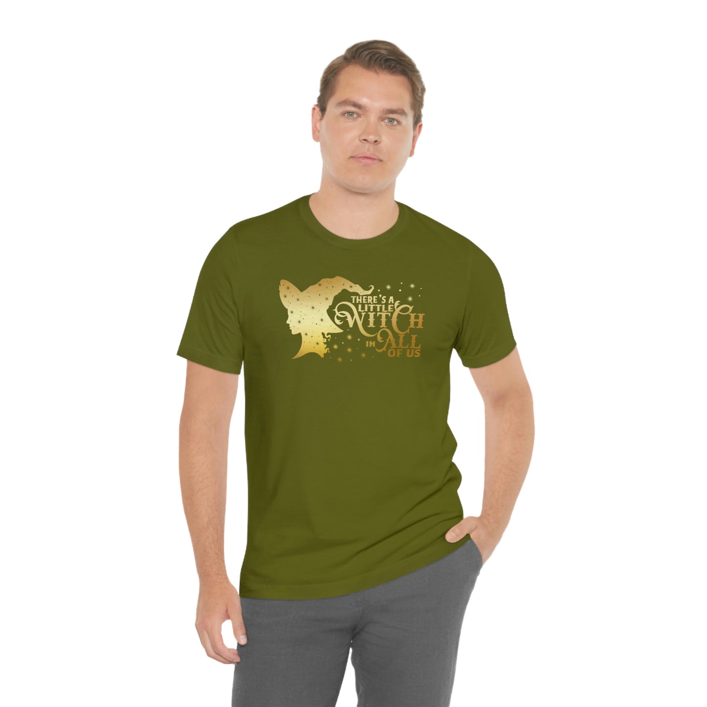 Witch In All of Us Gold Font Unisex Jersey Short Sleeve Tee