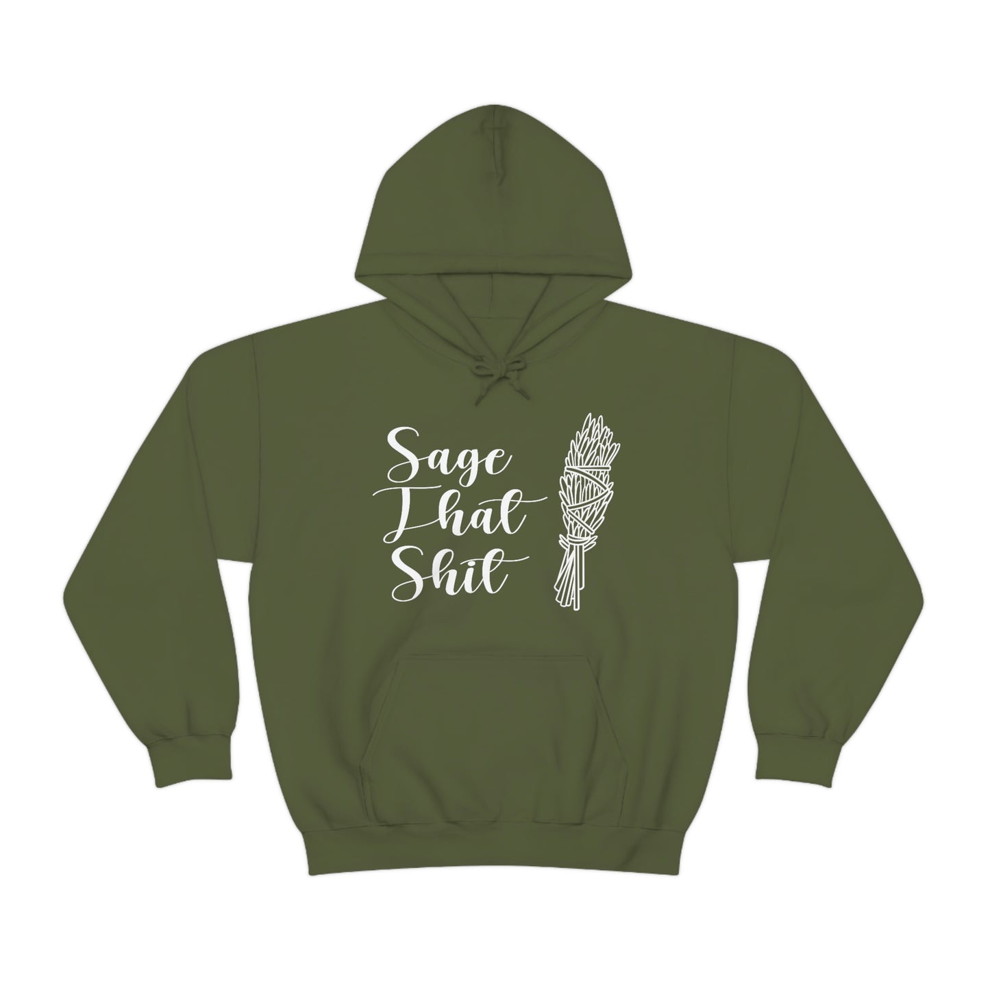 Sage That White Font Unisex Heavy Blend™ Hooded Sweatshirt