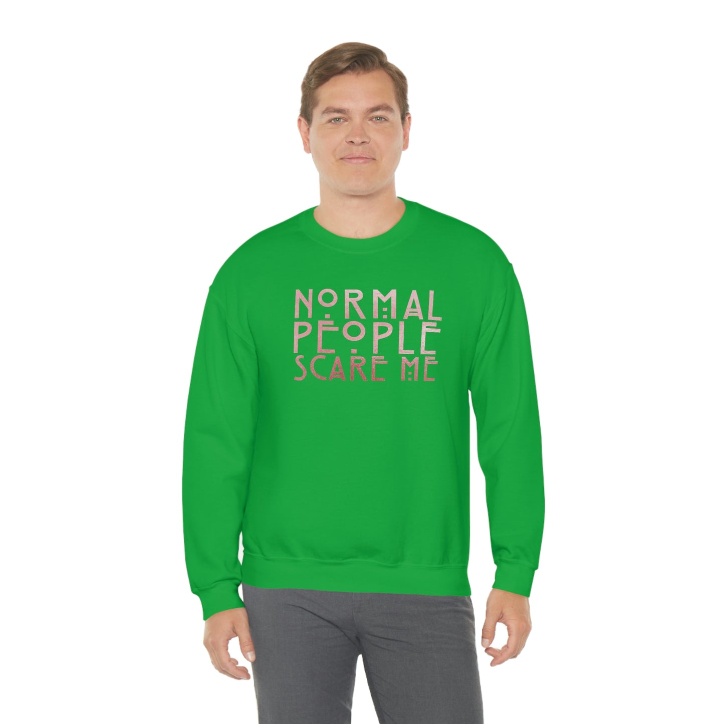 Normal People Scare Me Pink unisex heavy blend crewneck sweatshirt