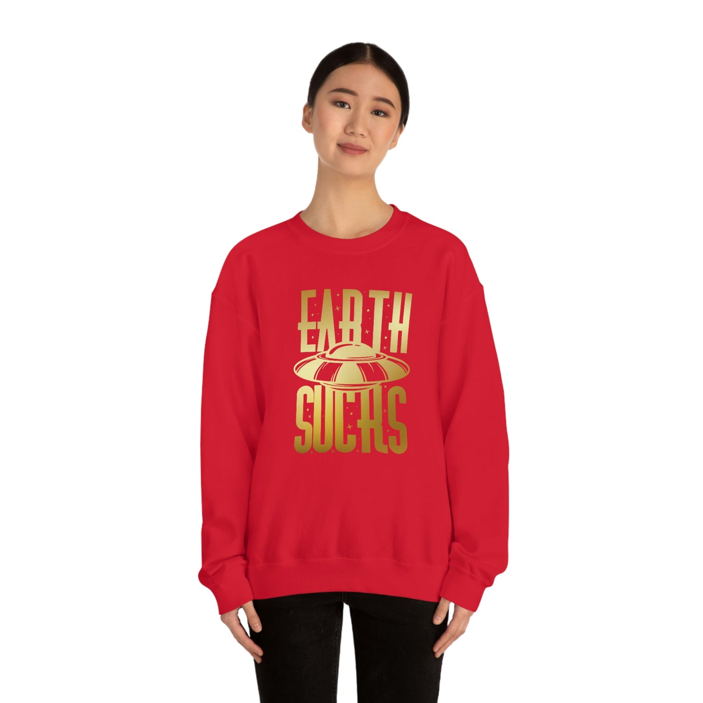 Earth Sucks Gold Font unisex heavy blend crewneck sweatshirt