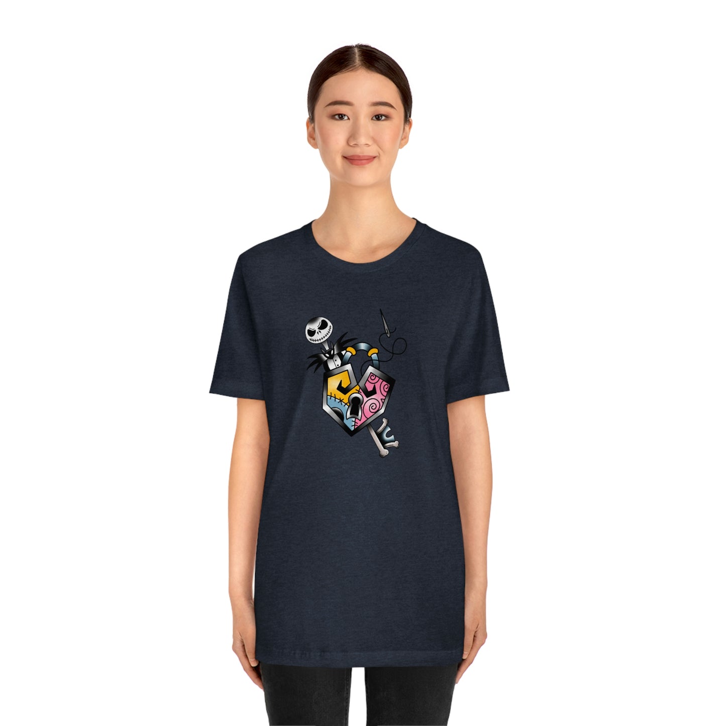 Jack and Sally Lock and Key Unisex Jersey Short Sleeve Tee