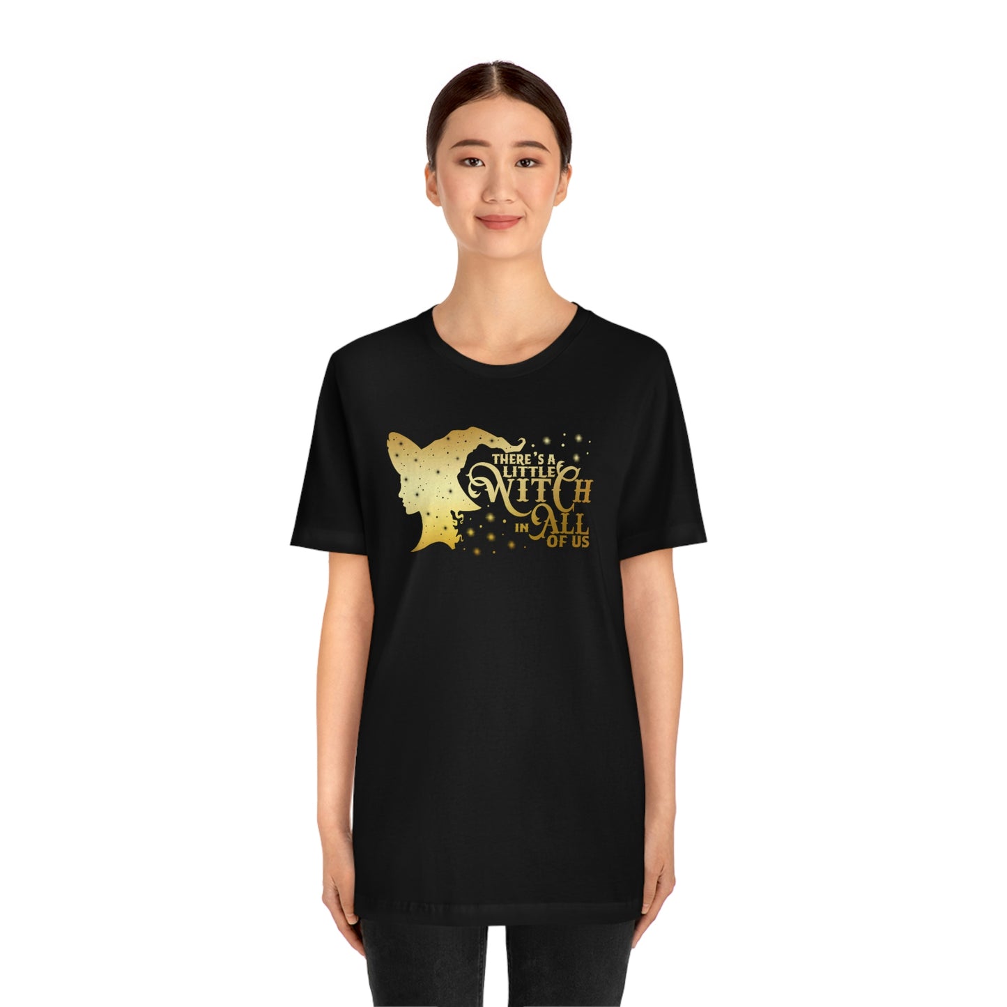 Witch In All of Us Gold Font Unisex Jersey Short Sleeve Tee