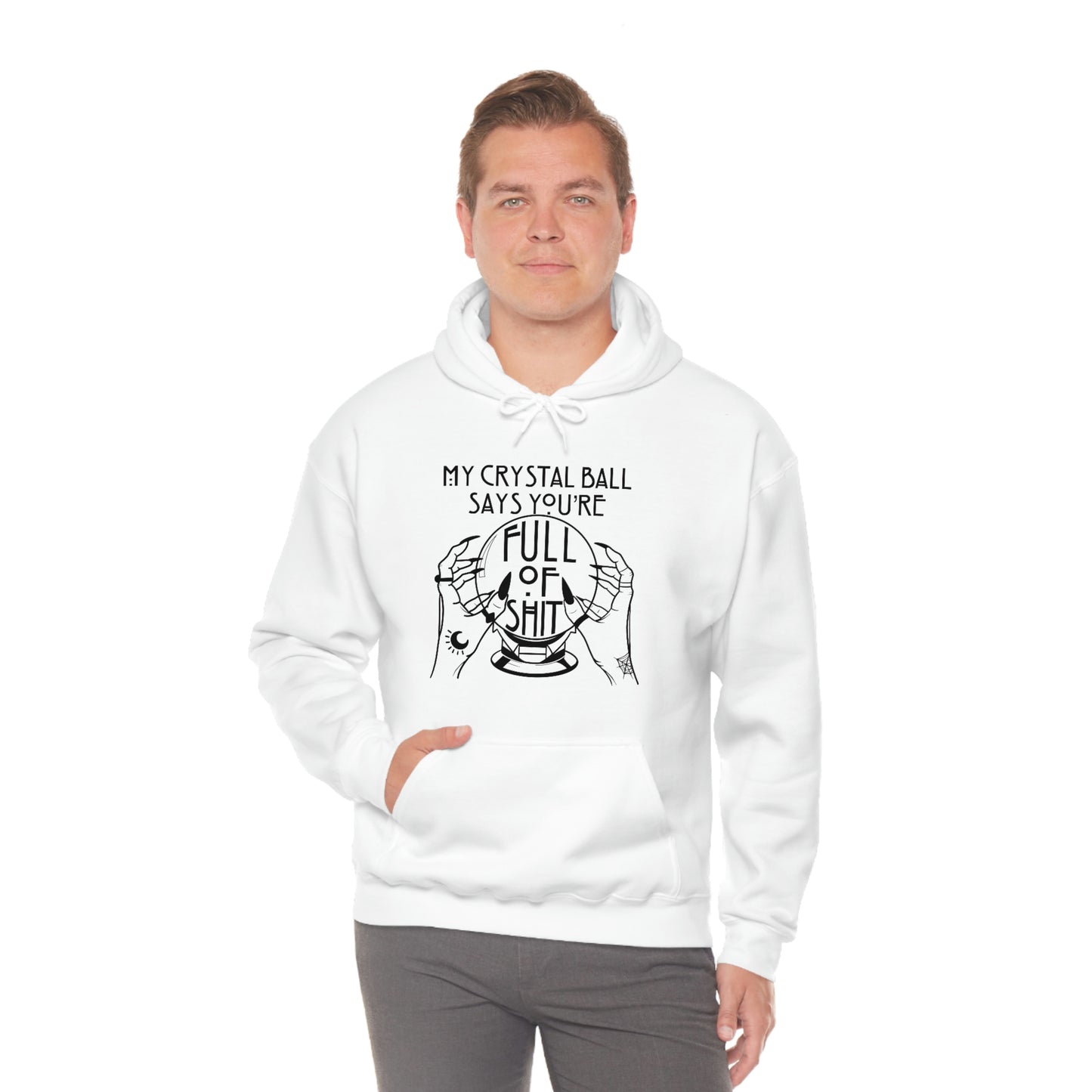 My Crystal Ball Black Font Unisex Heavy Blend™ Hooded Sweatshirt