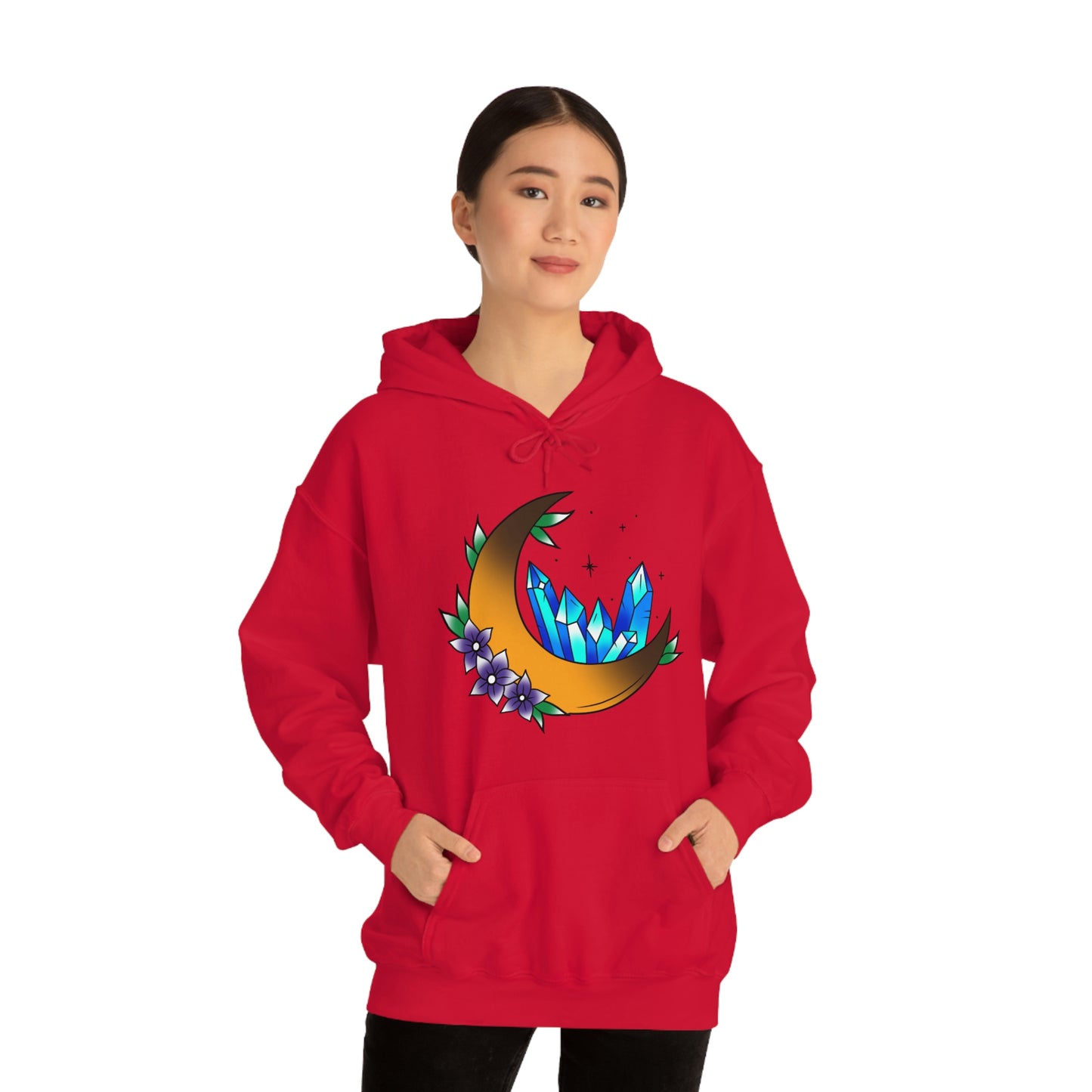 Blue Crystal Flower Unisex Heavy Blend™ Hooded Sweatshirt