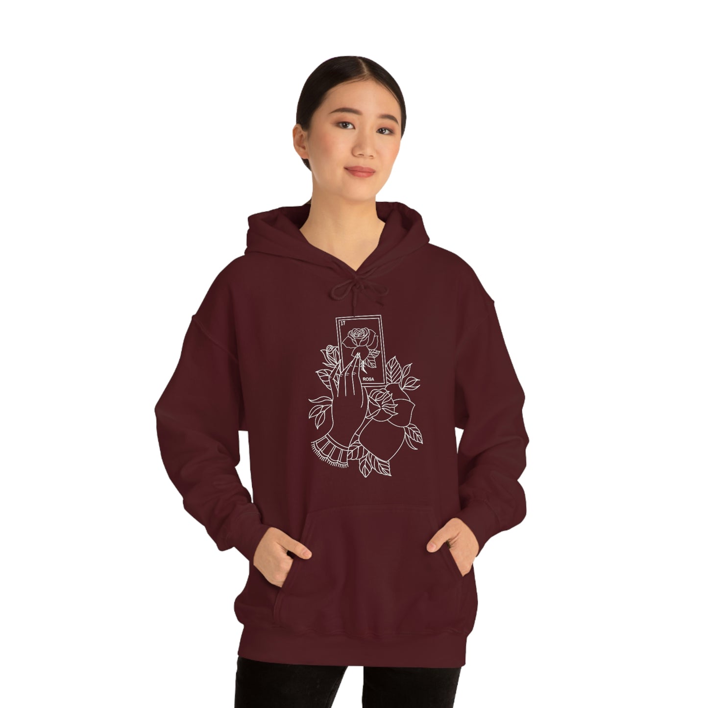 Rosa Card White Lines Unisex Heavy Blend™ Hooded Sweatshirt