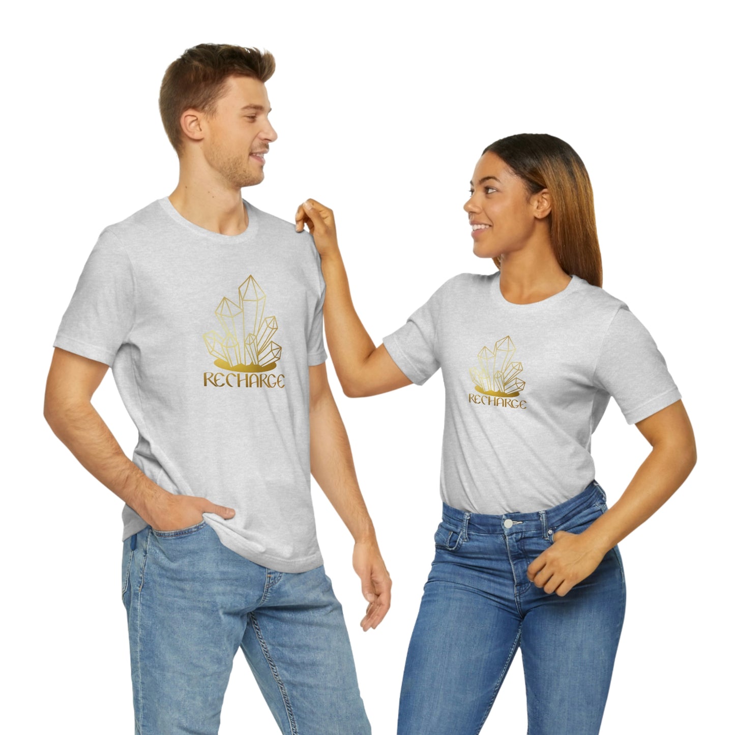 Recharge Gold Font Unisex Jersey Short Sleeve Tee