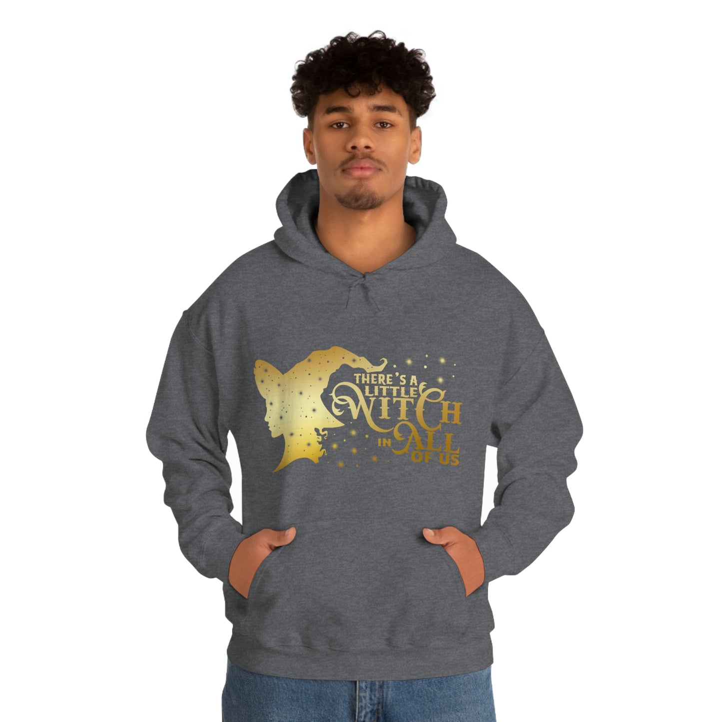 Witch In All of Us Gold Font Unisex Heavy Blend™ Hooded Sweatshirt