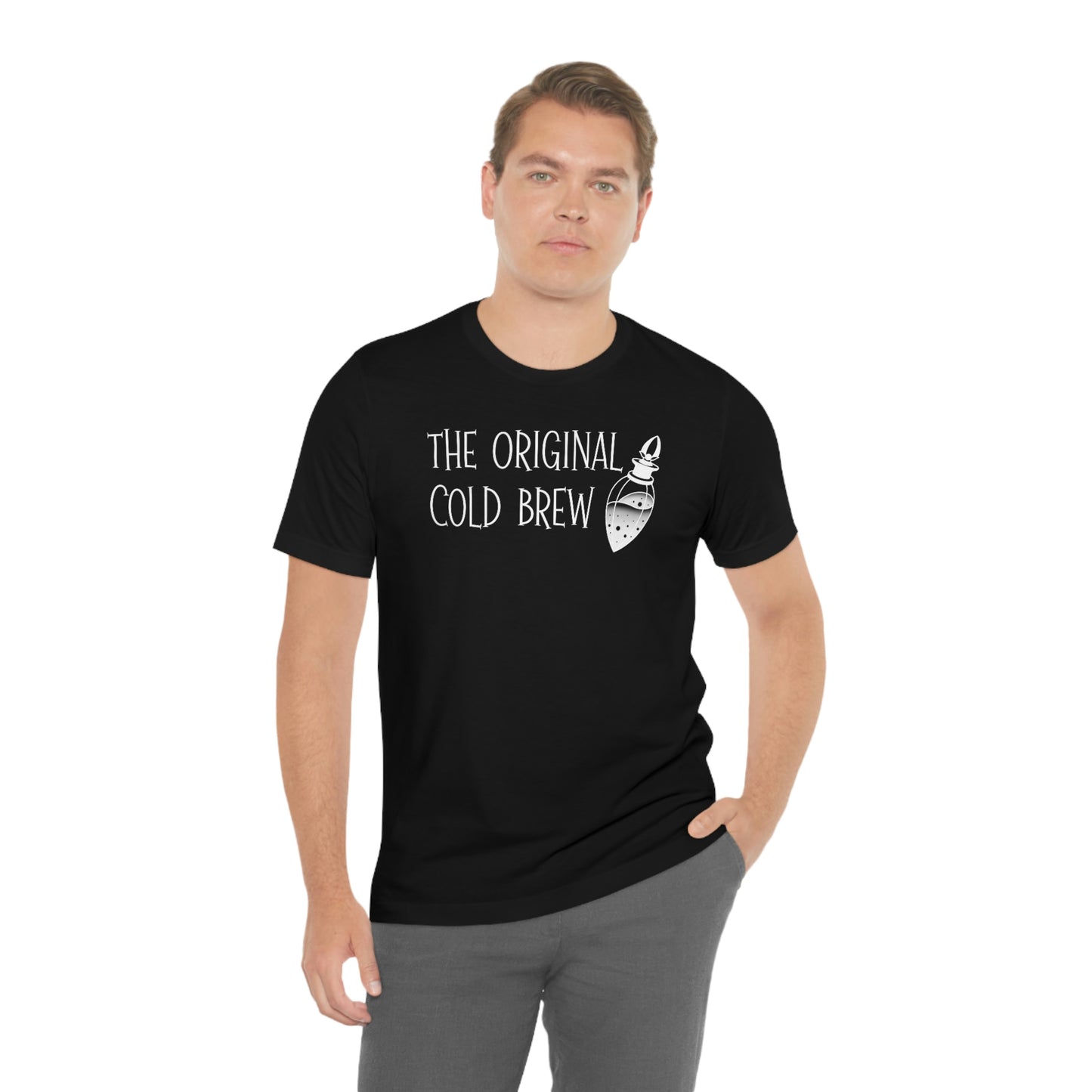 The Original Cold Brew White Font Unisex Jersey Short Sleeve Tee