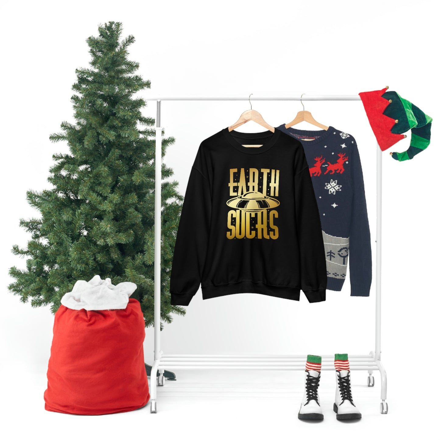 Earth Sucks Gold Font unisex heavy blend crewneck sweatshirt