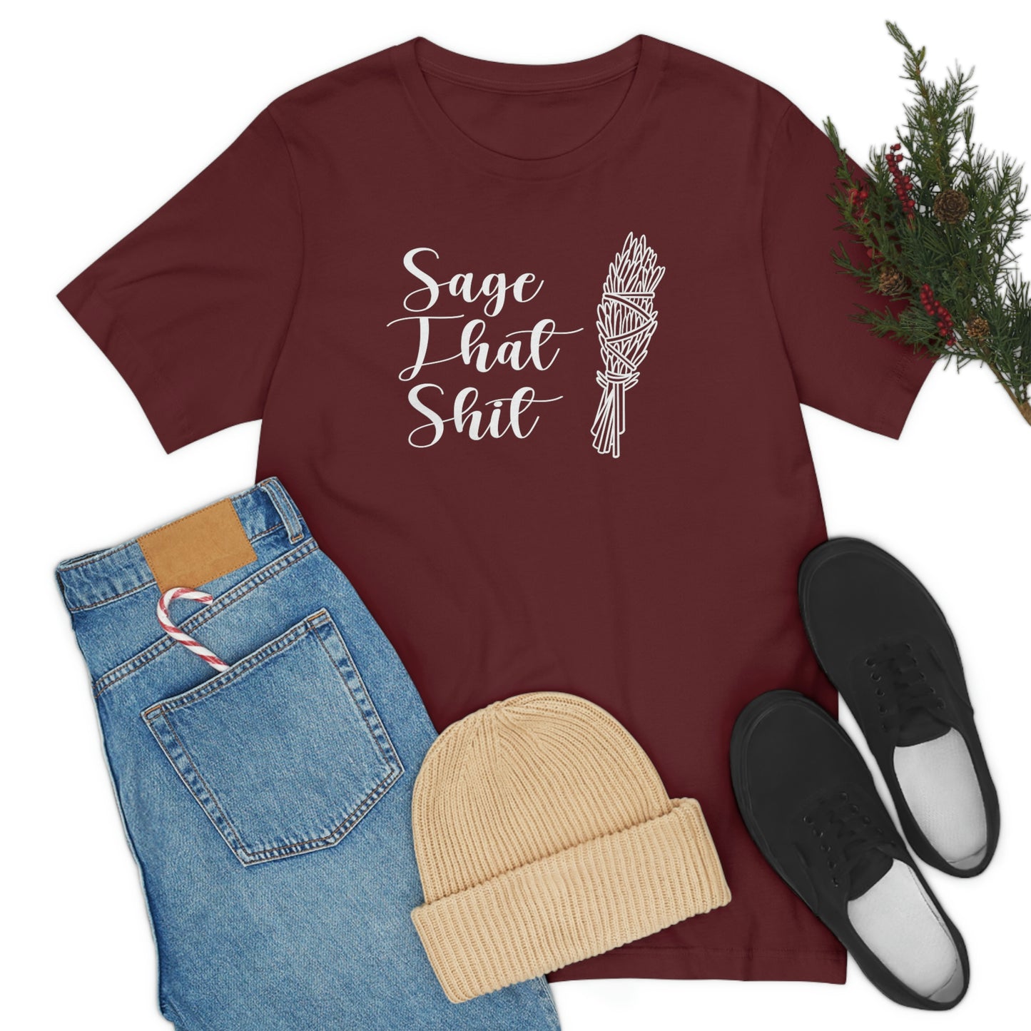 Sage That White Font Unisex Jersey Short Sleeve Tee