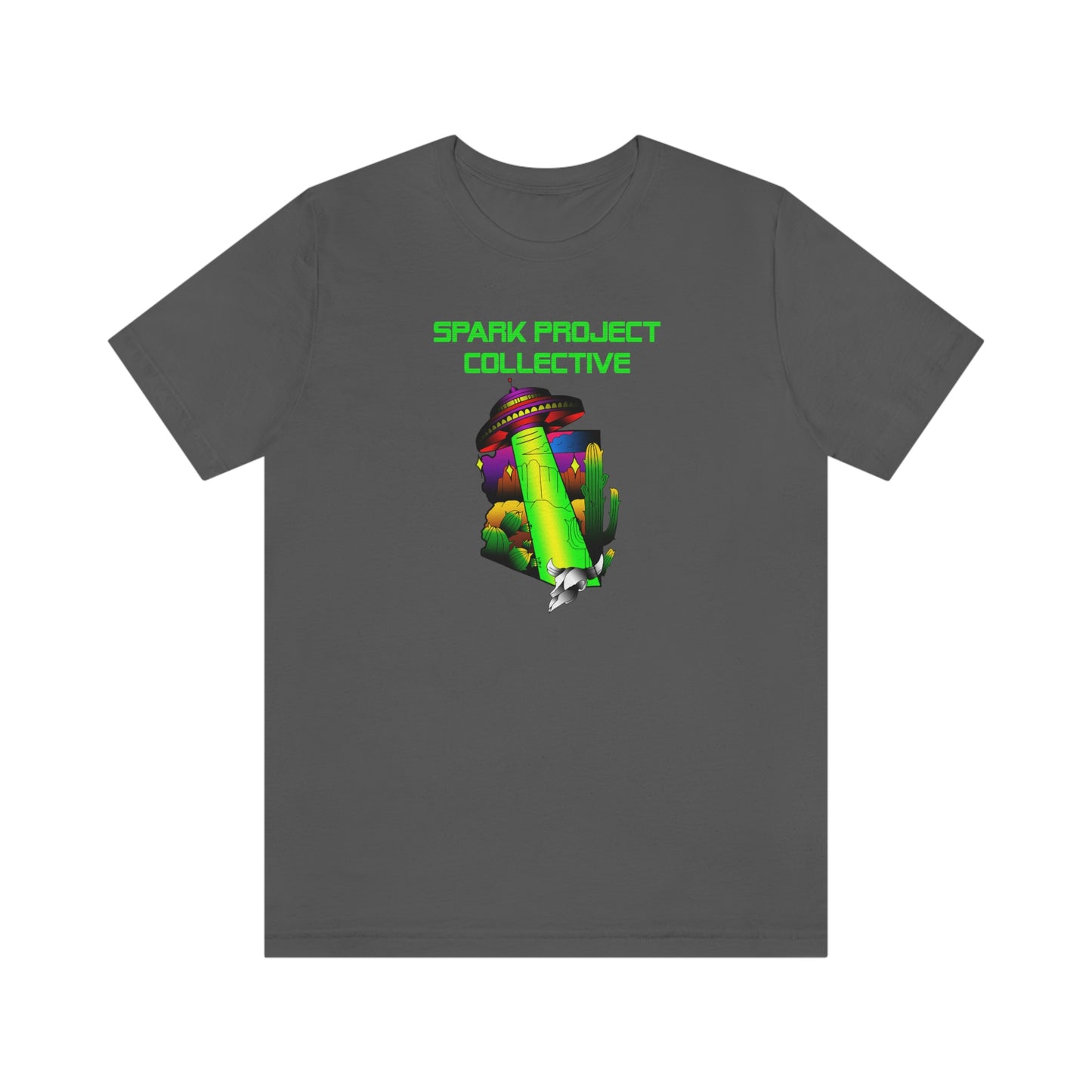 UFO Spark Green Font unisex jersey short sleeve tee