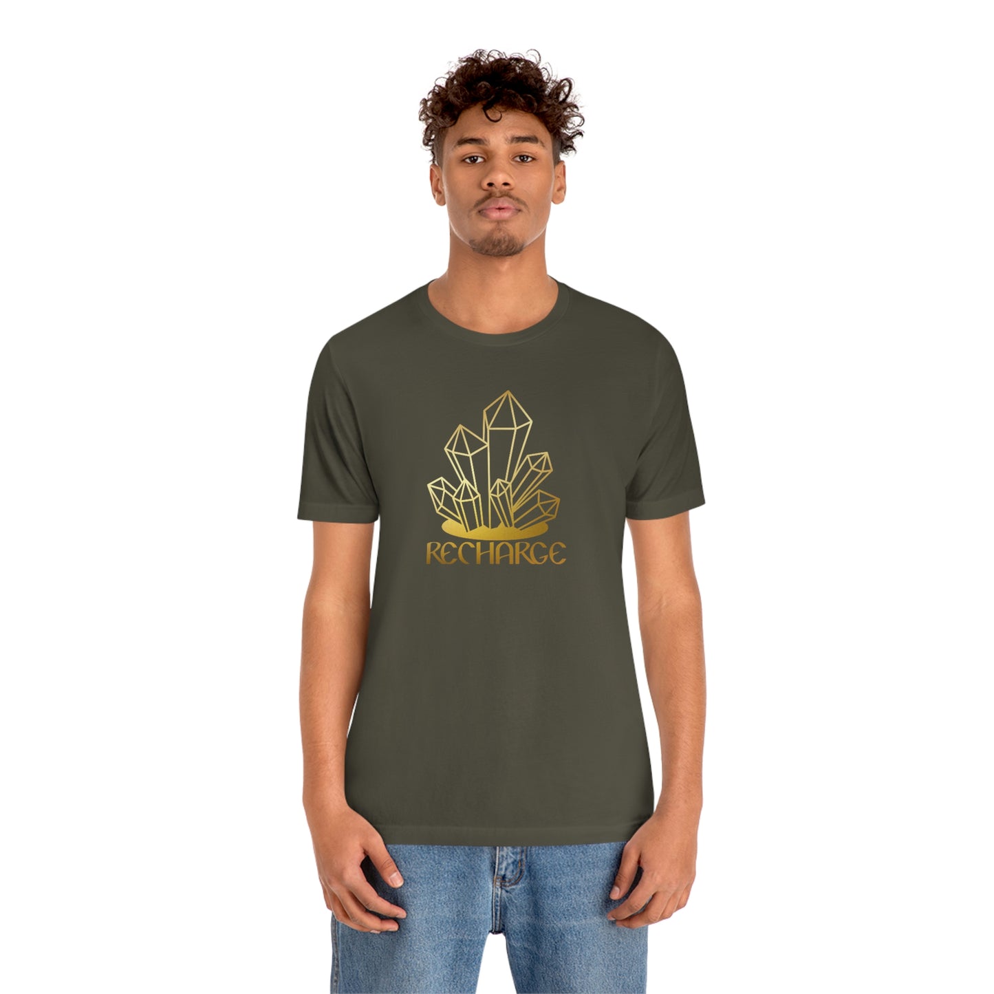 Recharge Gold Font Unisex Jersey Short Sleeve Tee