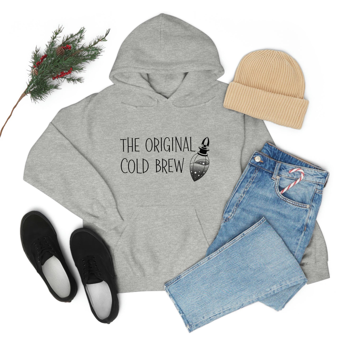 The Original Cold Brew Black Font Unisex Heavy Blend™ Hooded Sweatshirt