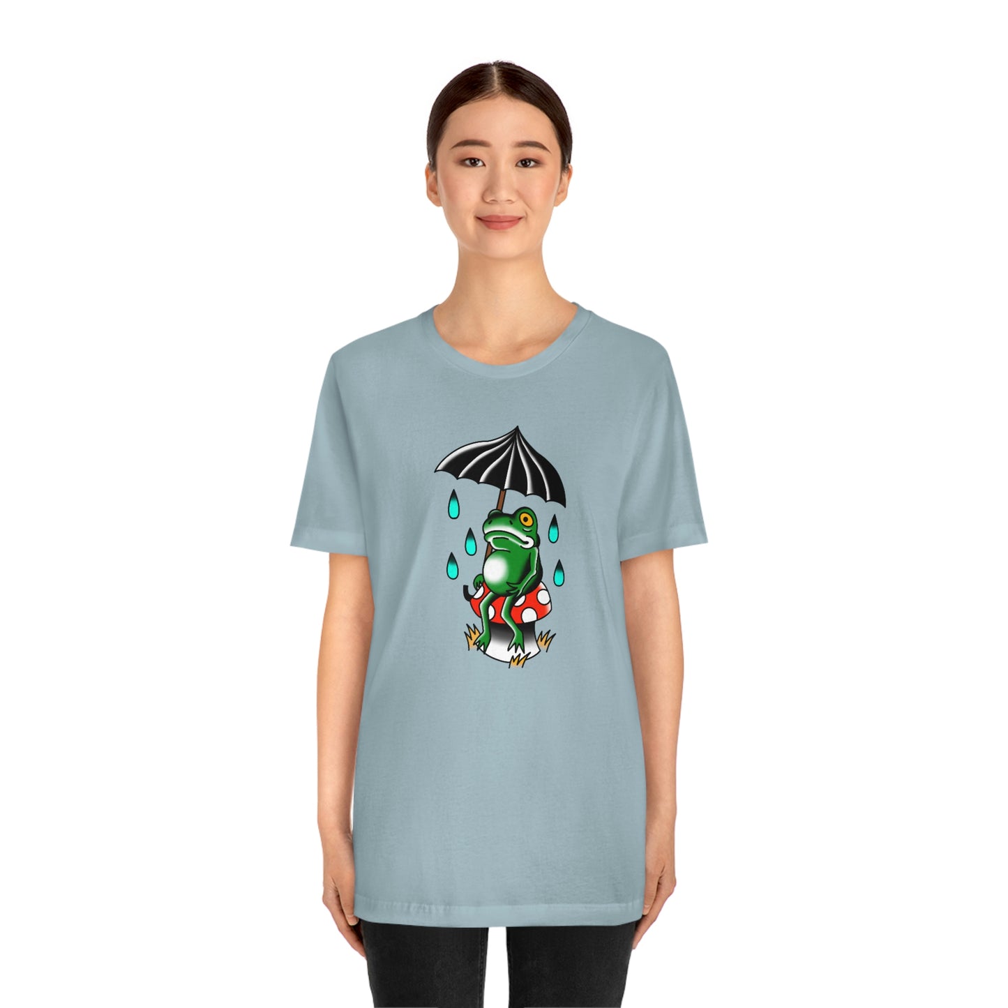 Rainy Day Frog Unisex Jersey Short Sleeve Tee