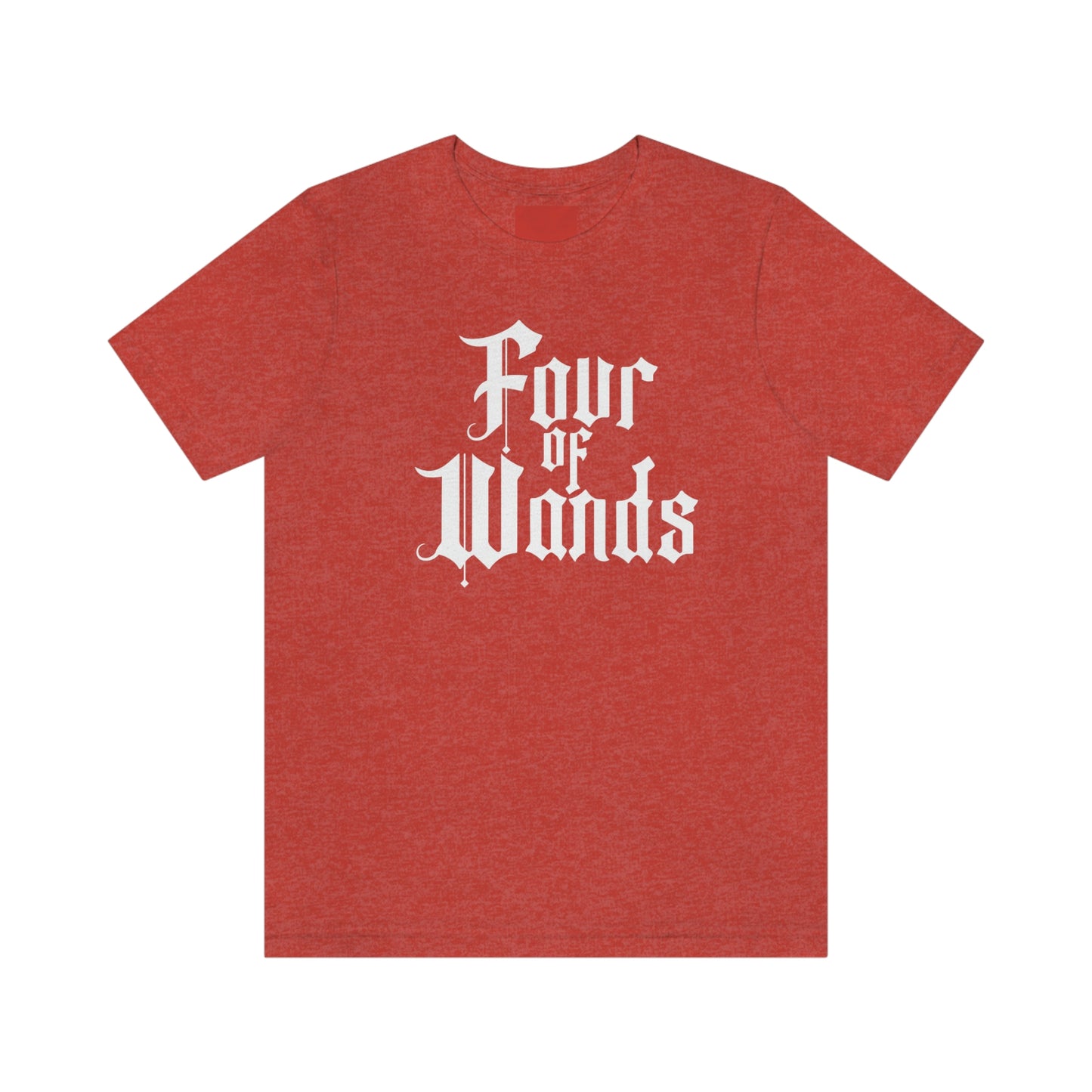 Four of Wands White Logo Unisex Jersey Short Sleeve Tee