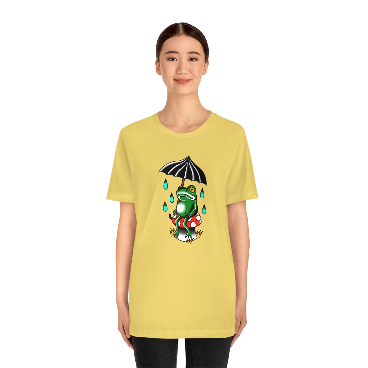 Rainy Day Frog Unisex Jersey Short Sleeve Tee