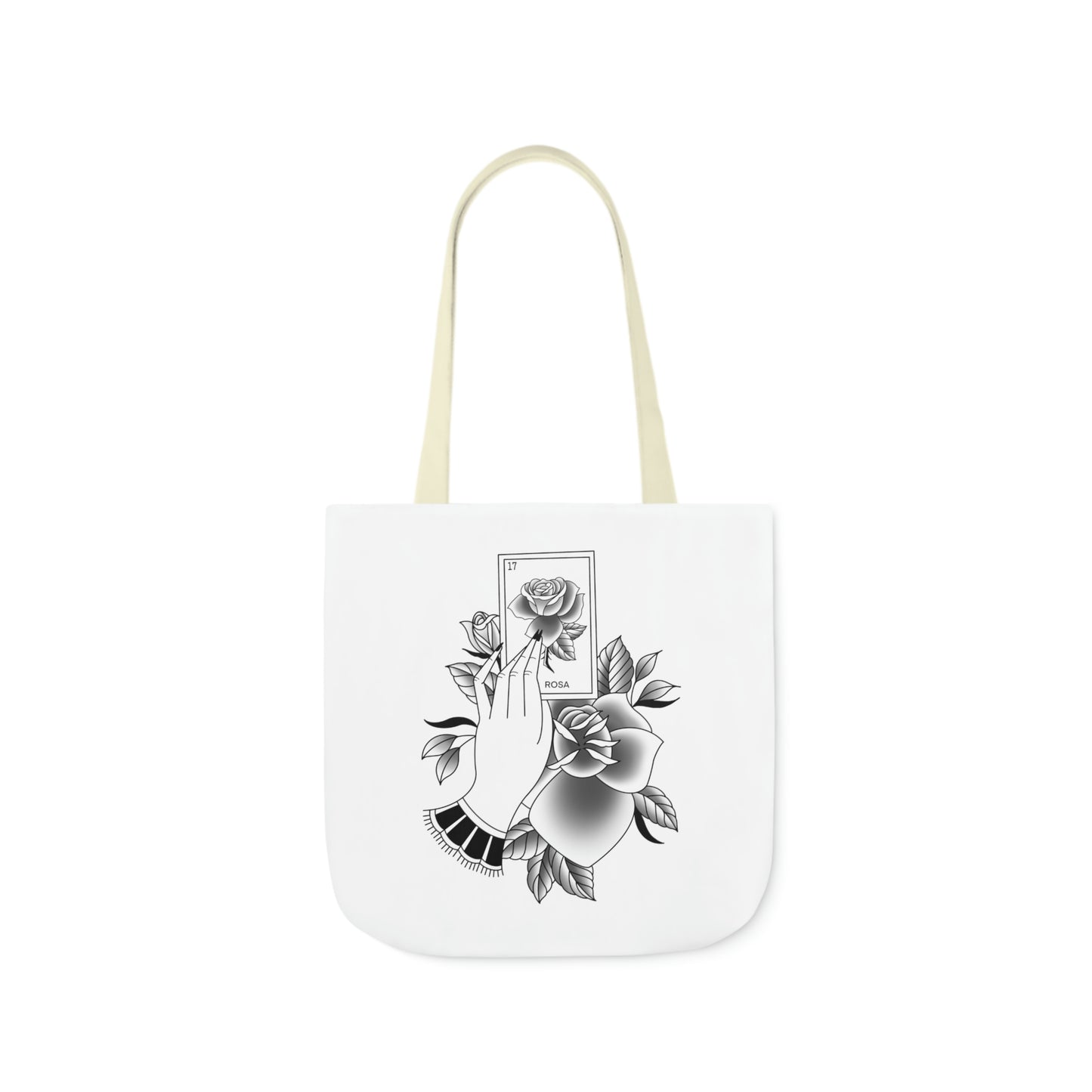 Rosa Card AOP Polyester Canvas Tote Bag