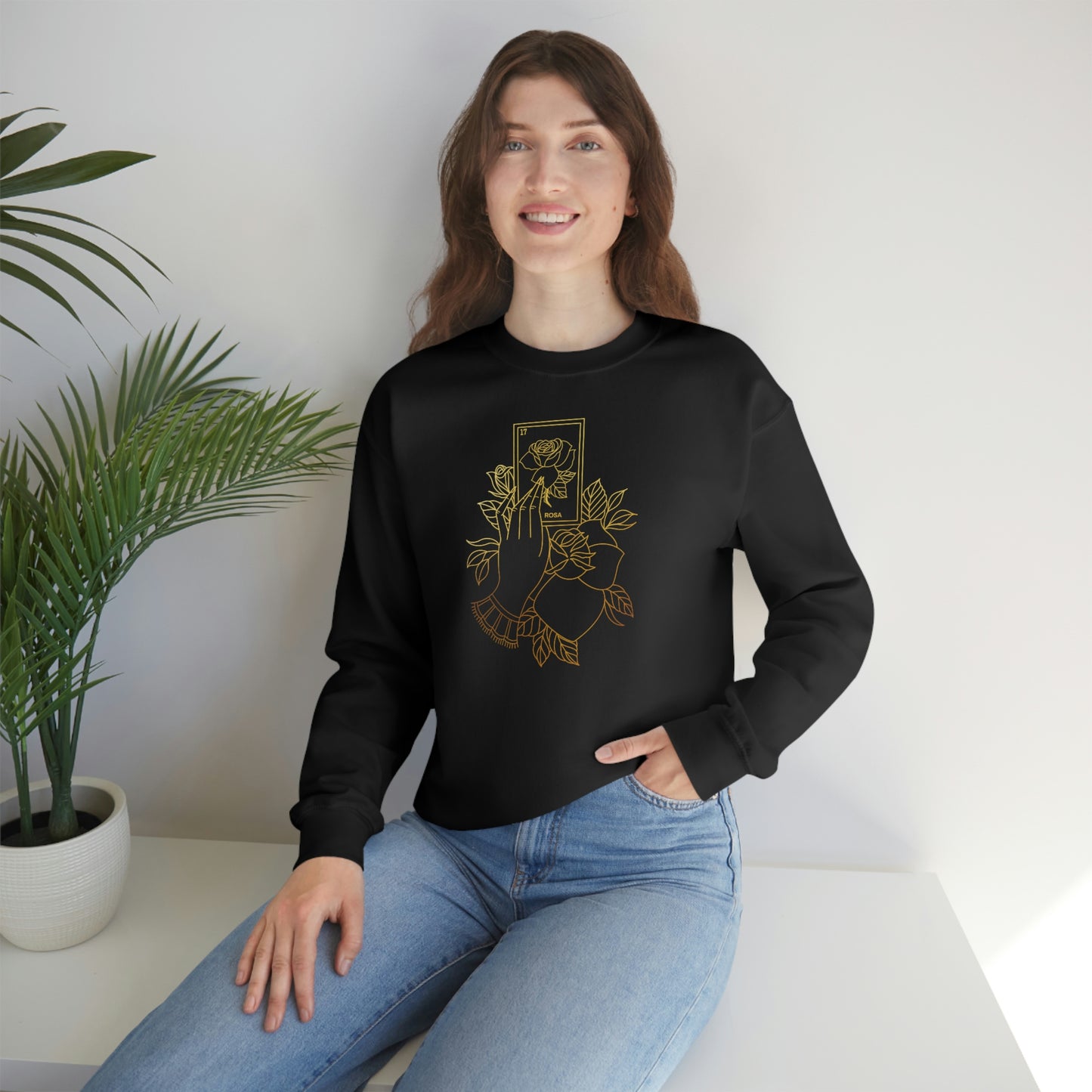 Rosa Card Gold Shading unisex heavy blend crewneck sweatshirt