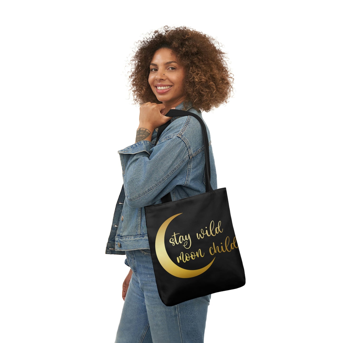 Stay Wild Moon Child AOP Polyester Canvas Tote Bag